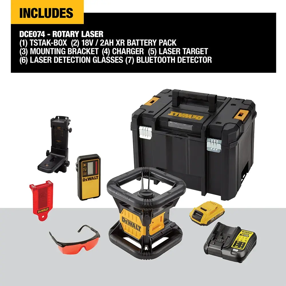 DEWALT® 18V XR® Red Rotary Laser (1 X 2Ah)