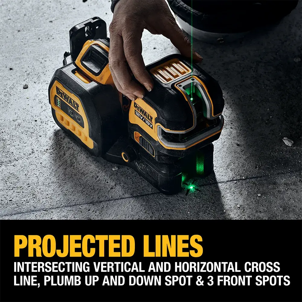 DEWALT® 12V/18V XR® Green Cross Line Laser (1 X 2 Ah) (3 x 360)