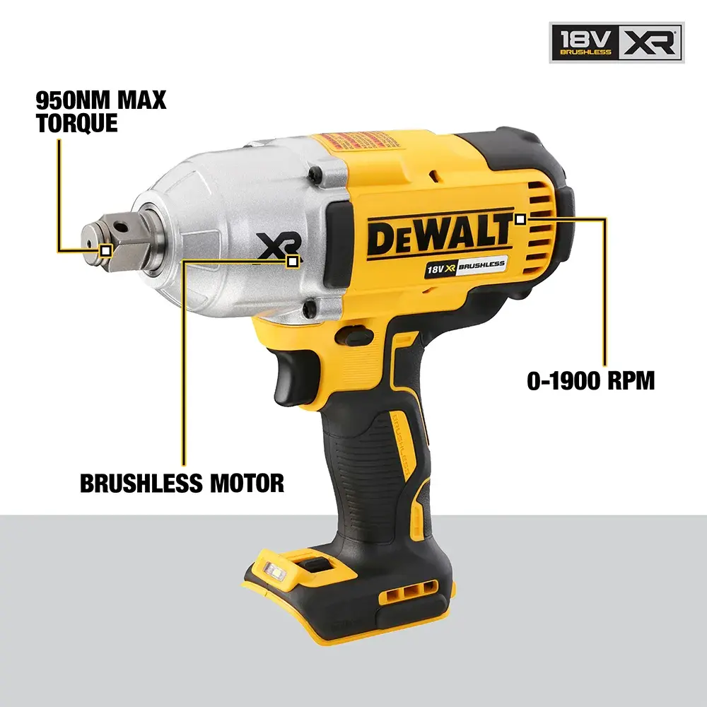18V XR® Brushless 3/4" Detent Pin High Torque Impact Wrench - Bare Unit