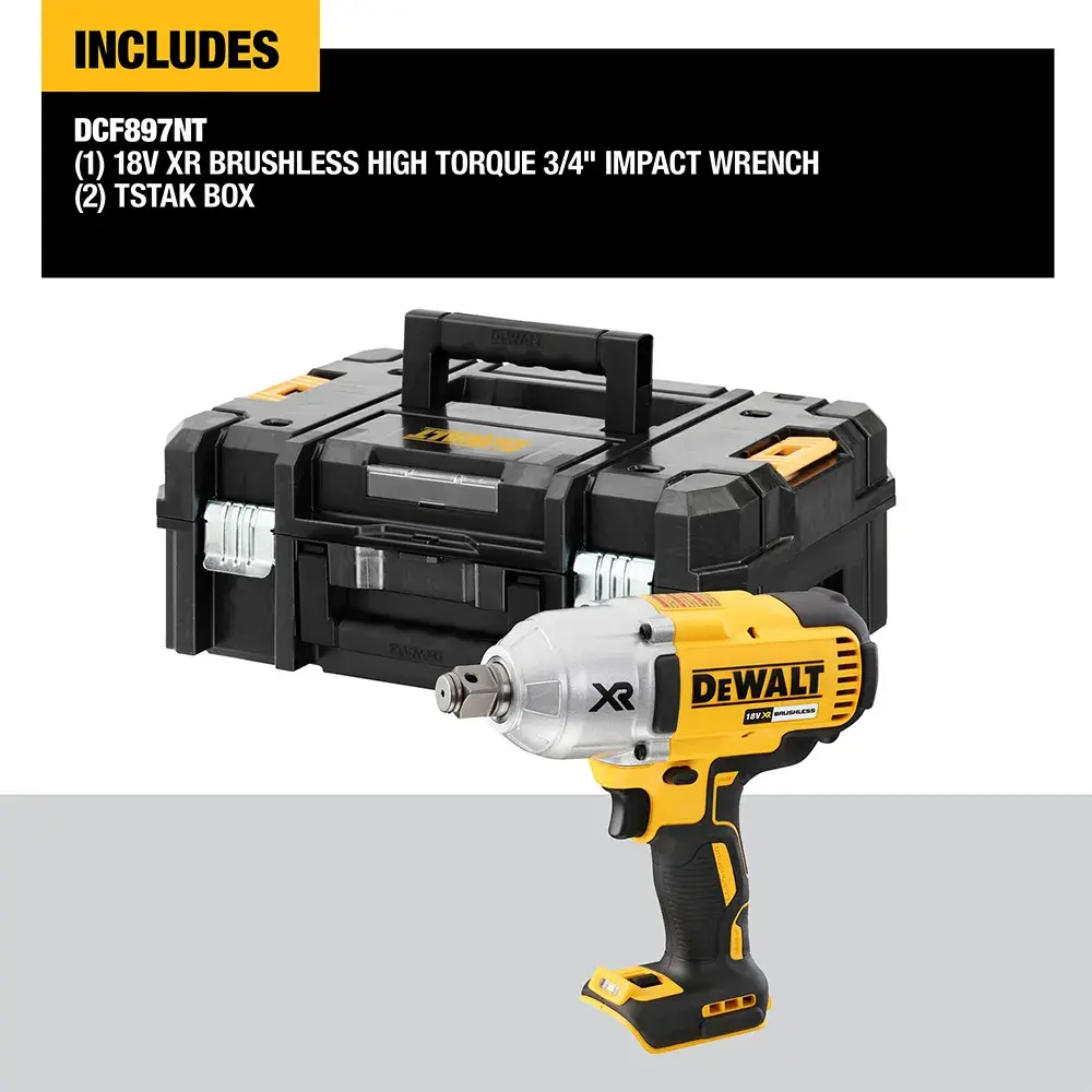 18V XR® Brushless 3/4" Detent Pin High Torque Impact Wrench - Bare Unit