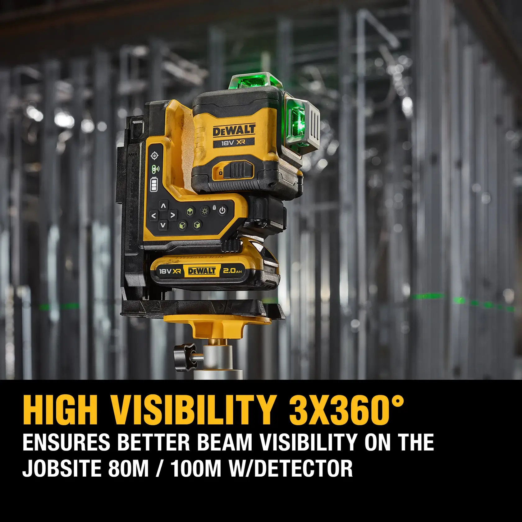 DEWALT® 18V XR® 3x360 Remote Control Laser