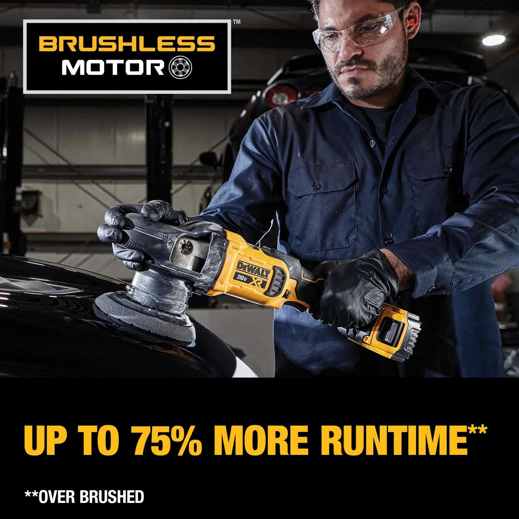 DEWALT® 18V XR® Brushless 125mm Dual Action Polisher - 2 x 5Ah