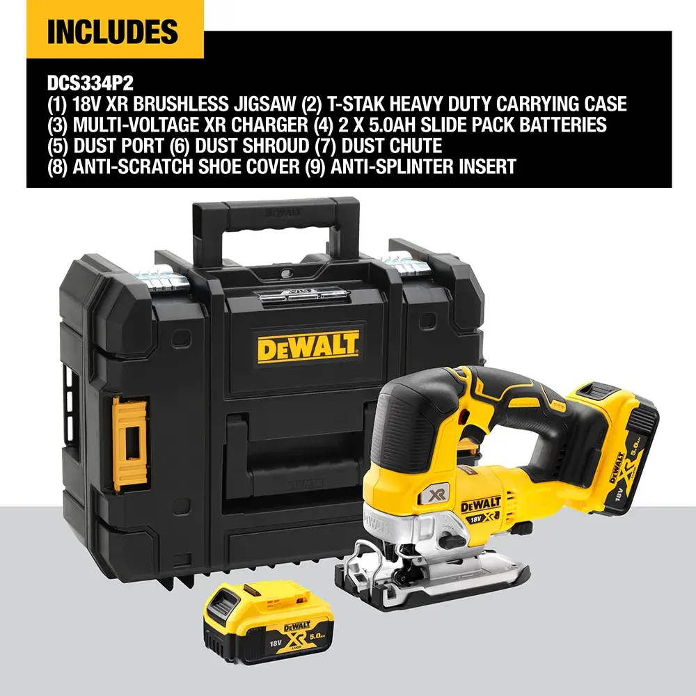 DEWALT® 18V XR® Brushless Jigsaw - 2 x 5Ah