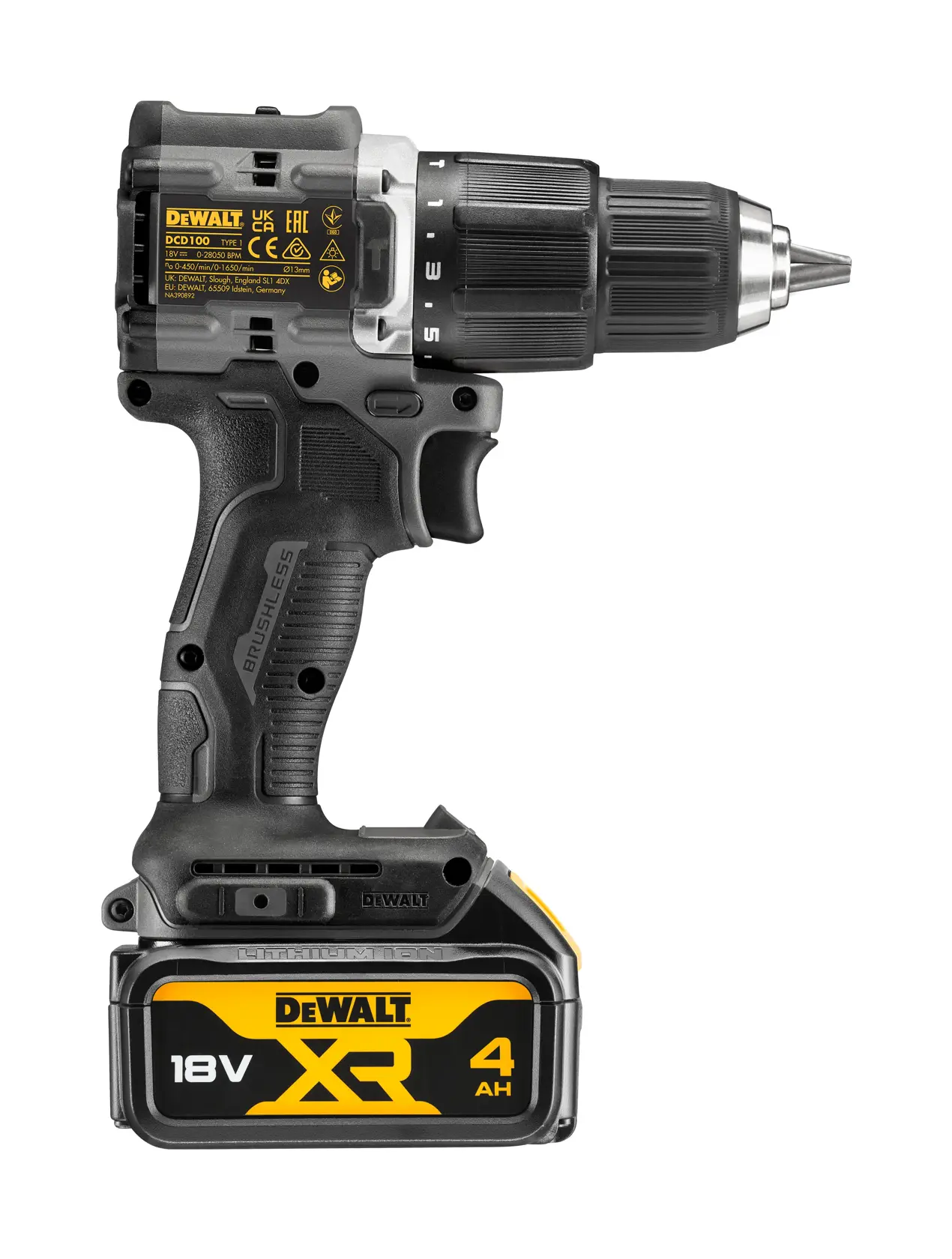 DEWALT® 18V XR® Brushless 100 Year Hammer Drill Driver - 2 X 4AH