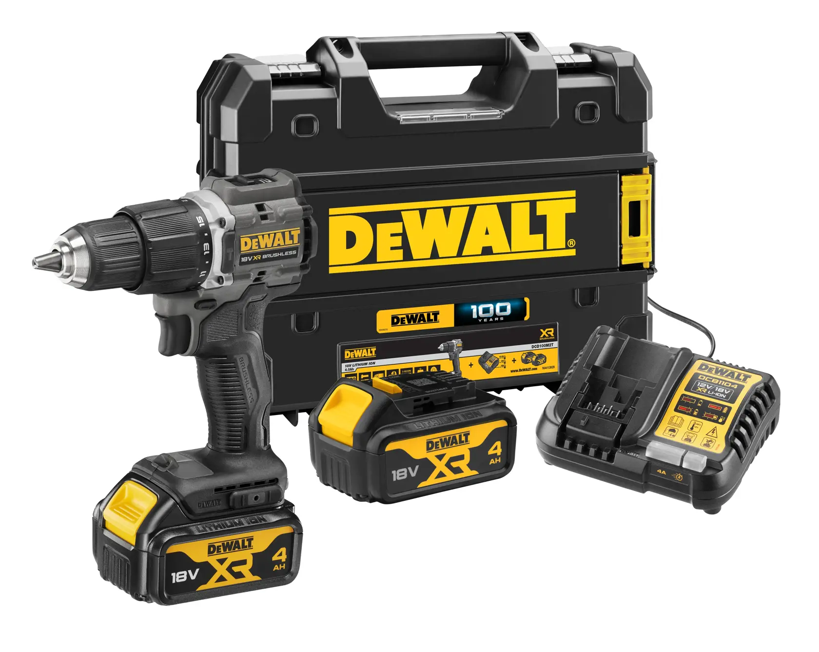 DEWALT® 18V XR® Brushless 100 Year Hammer Drill Driver - 2 X 4AH