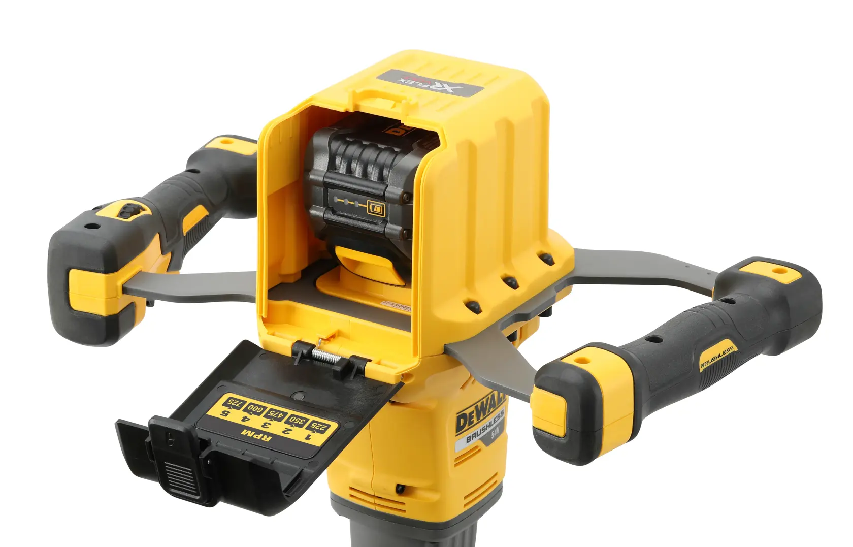 DEWALT® 54V XR FLEXVOLT® Dual Handle Paddle Mixer - 2 x FLEXVOLT® 9Ah