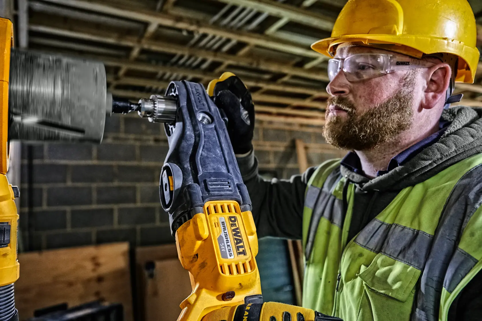 54v XR® Brushless Right Angle Stud, Joist And Core Drill - Bare Unit