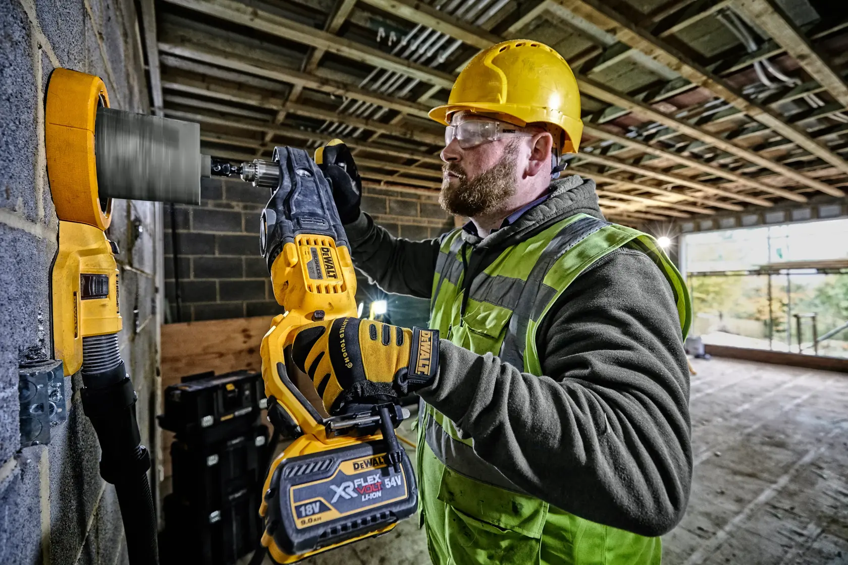 54v XR® Brushless Right Angle Stud, Joist And Core Drill - Bare Unit