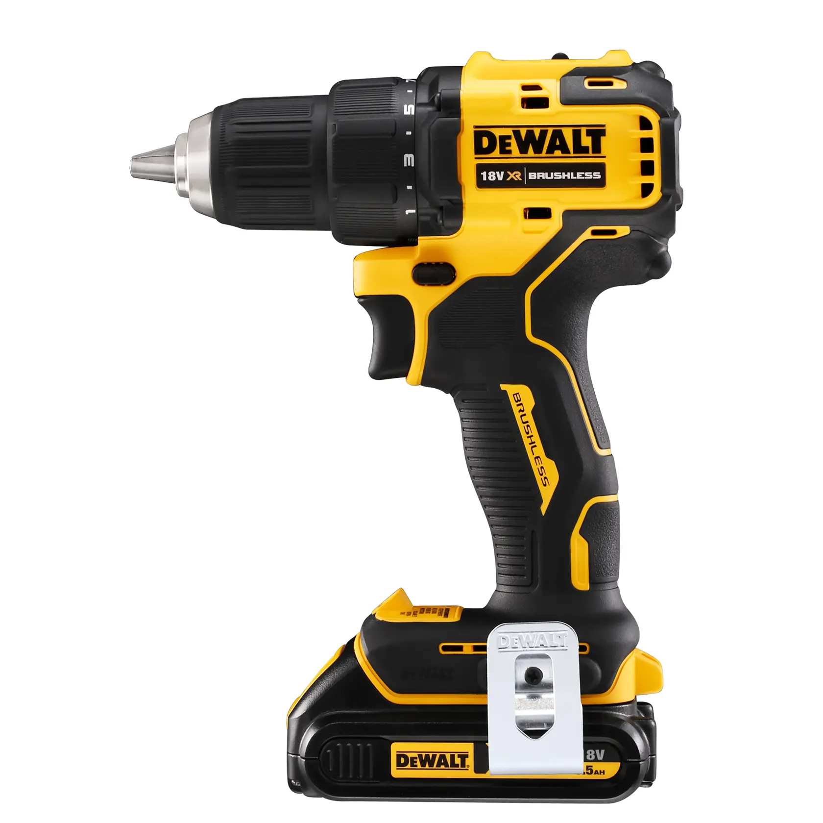 DEWALT® 18V XR® Brushless Compact Drill Driver - 2 X 1.5Ah