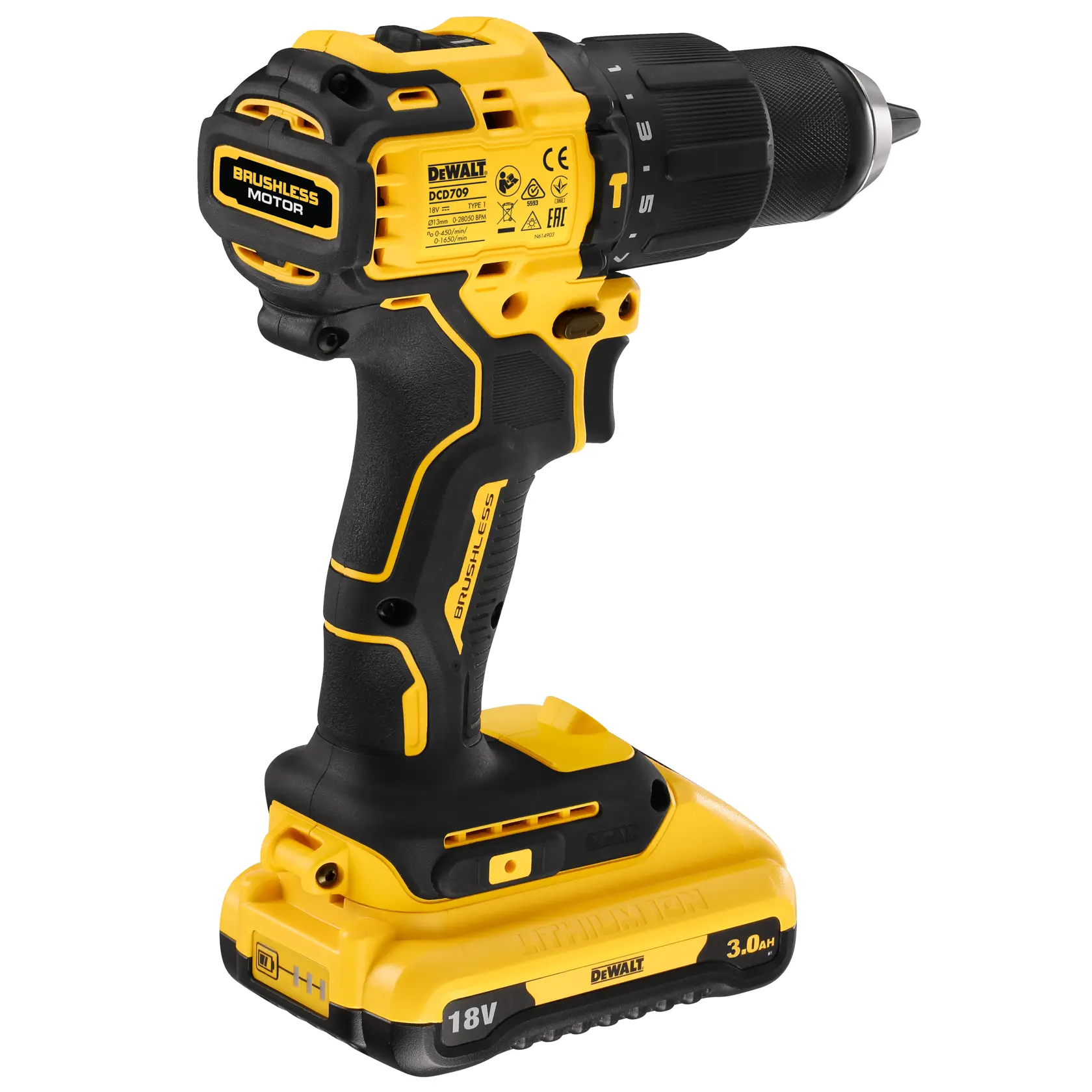DEWALT® 18V XR® Compact Brushless Hammer Drill Driver (2 X 3 Ah)