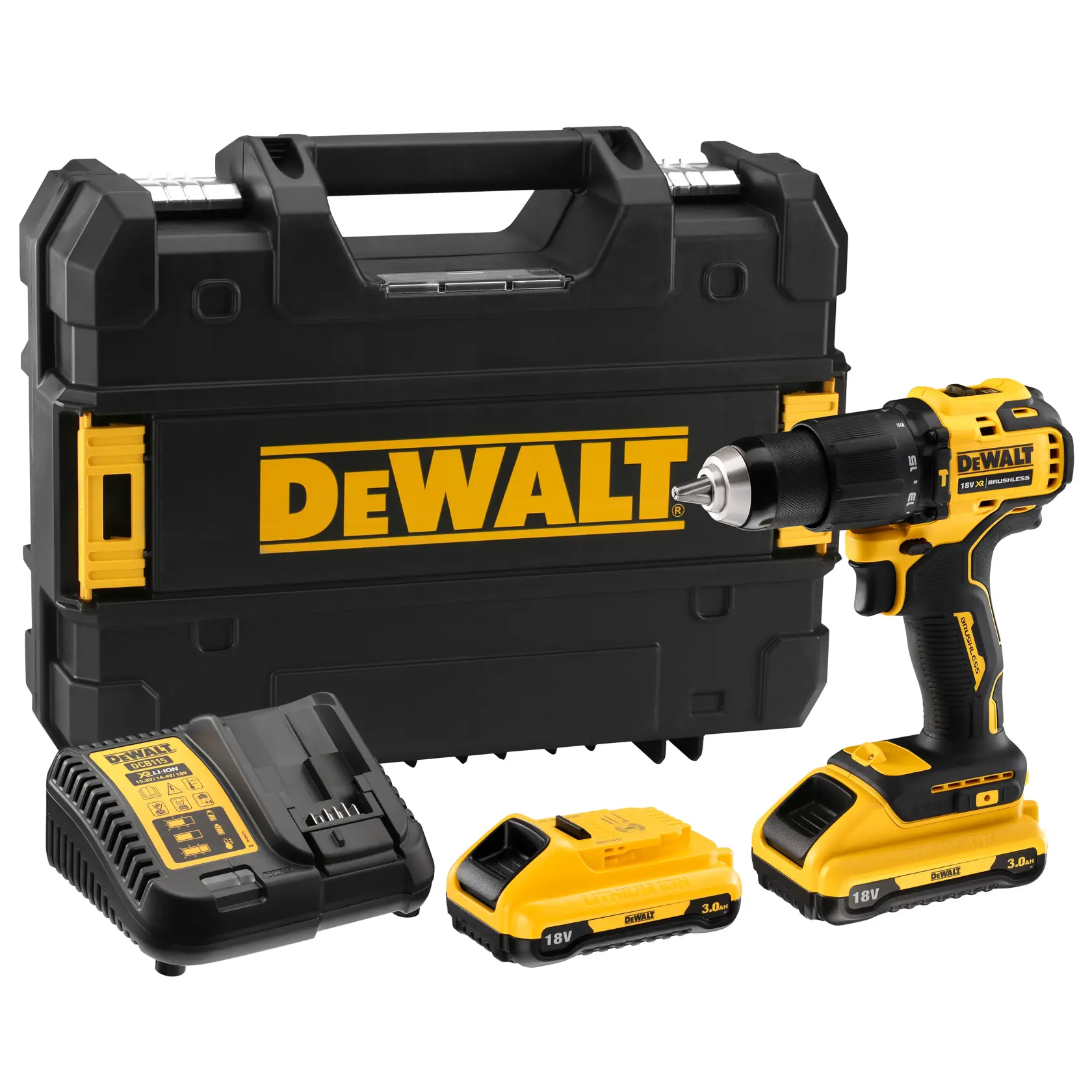 DEWALT® 18V XR® Compact Brushless Hammer Drill Driver (2 X 3 Ah)