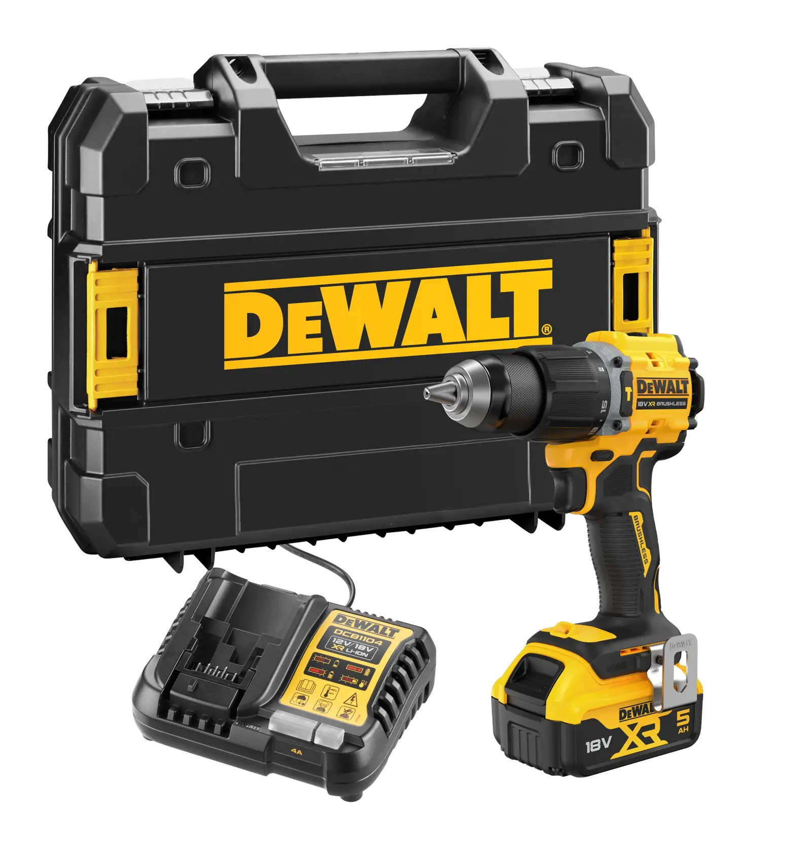 DEWALT® 18V XR® Brushless Hammer Drill Driver - 1 X 5Ah Battery
