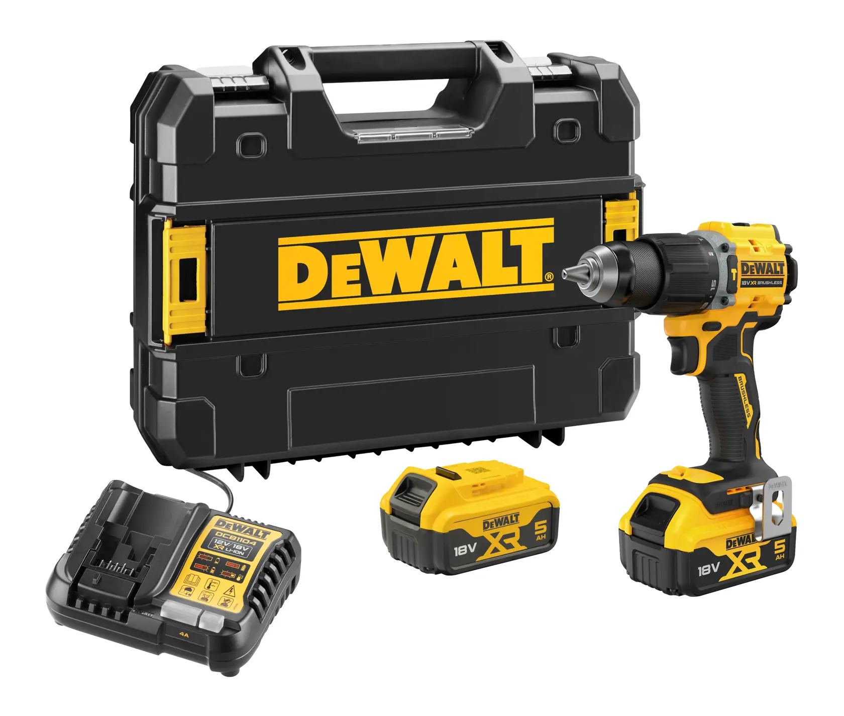 DEWALT® 18V XR® Brushless Compact Hammer Drill Driver - 2 x 5AH