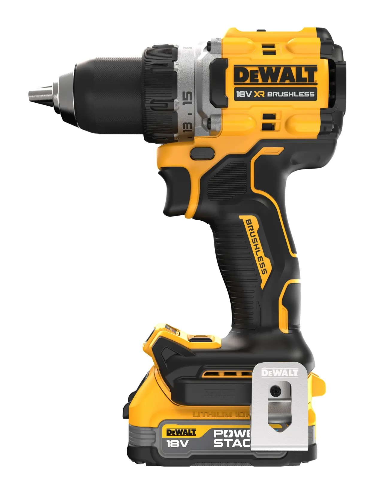 DEWALT® 18V XR® Brushless Drill Driver - 2 X 1.7Ah POWERSTACK™ Batteries