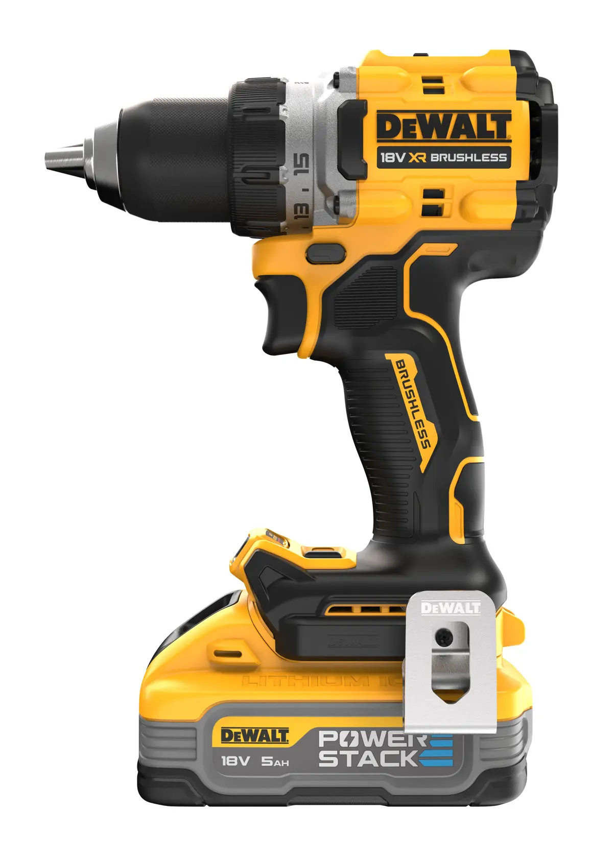 DEWALT® 18V XR® Brushless Drill Driver - 2 X 5Ah POWERSTACK Batteries