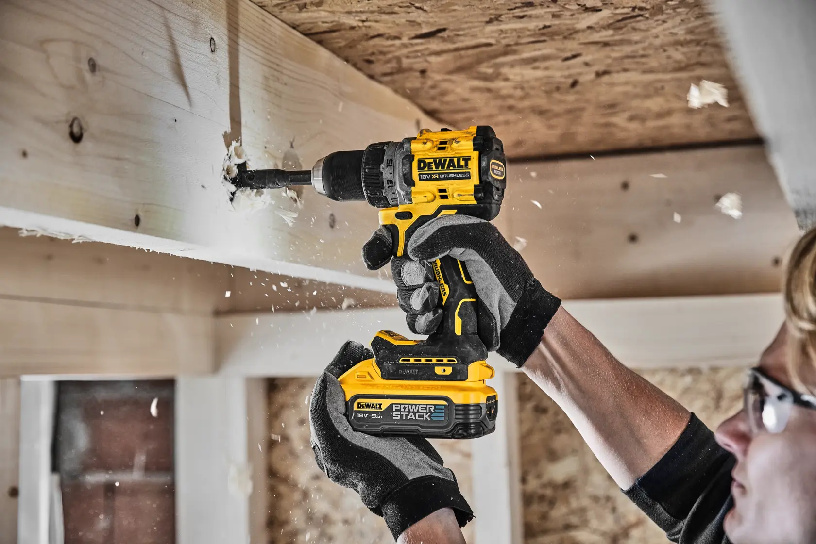 DEWALT® 18V XR® Brushless Drill Driver - 2 X 5Ah POWERSTACK Batteries