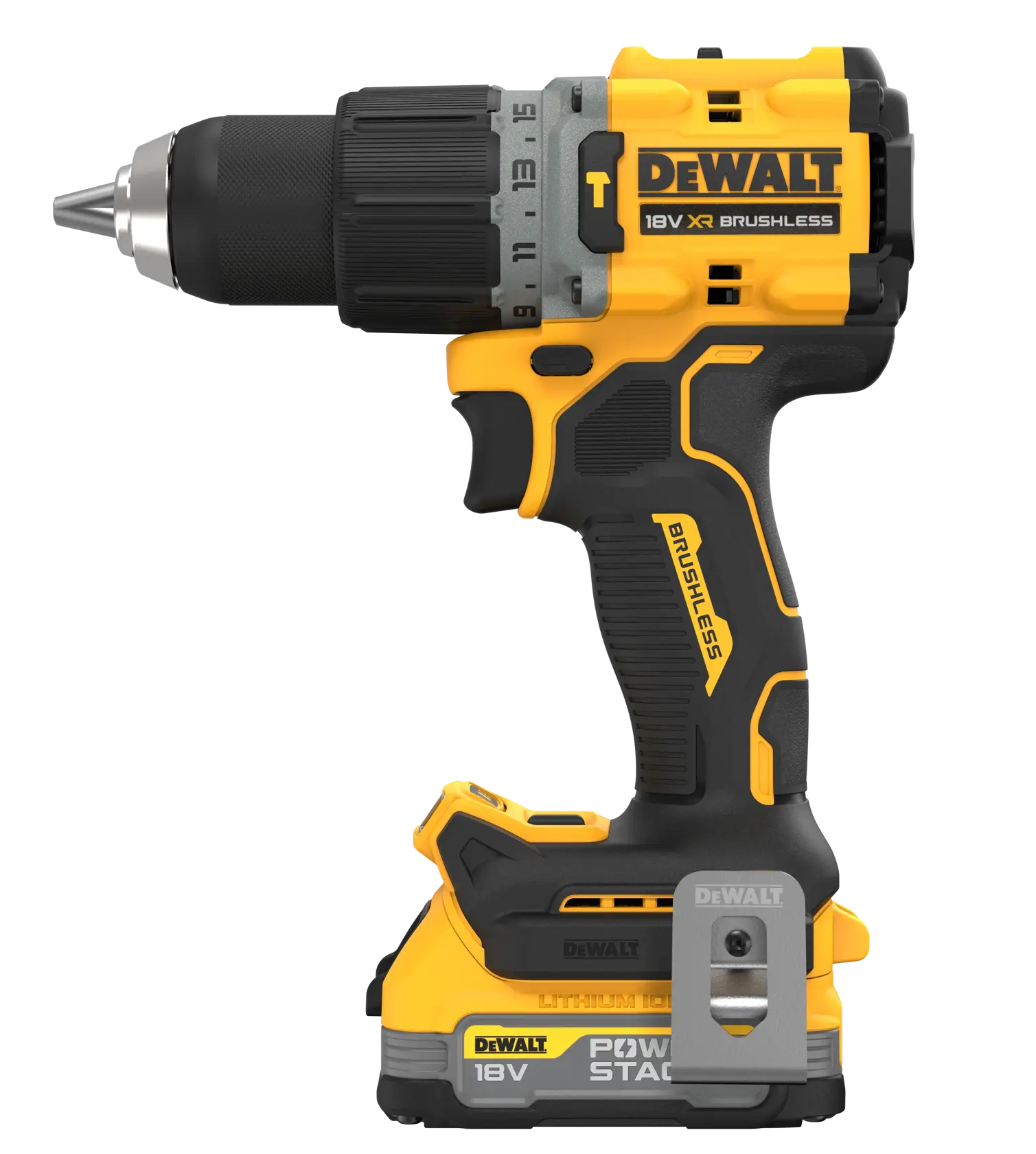 DEWALT® 18V XR® Brushless Hammer Drill Driver - 1 X 1.7Ah POWERSTACK Battery