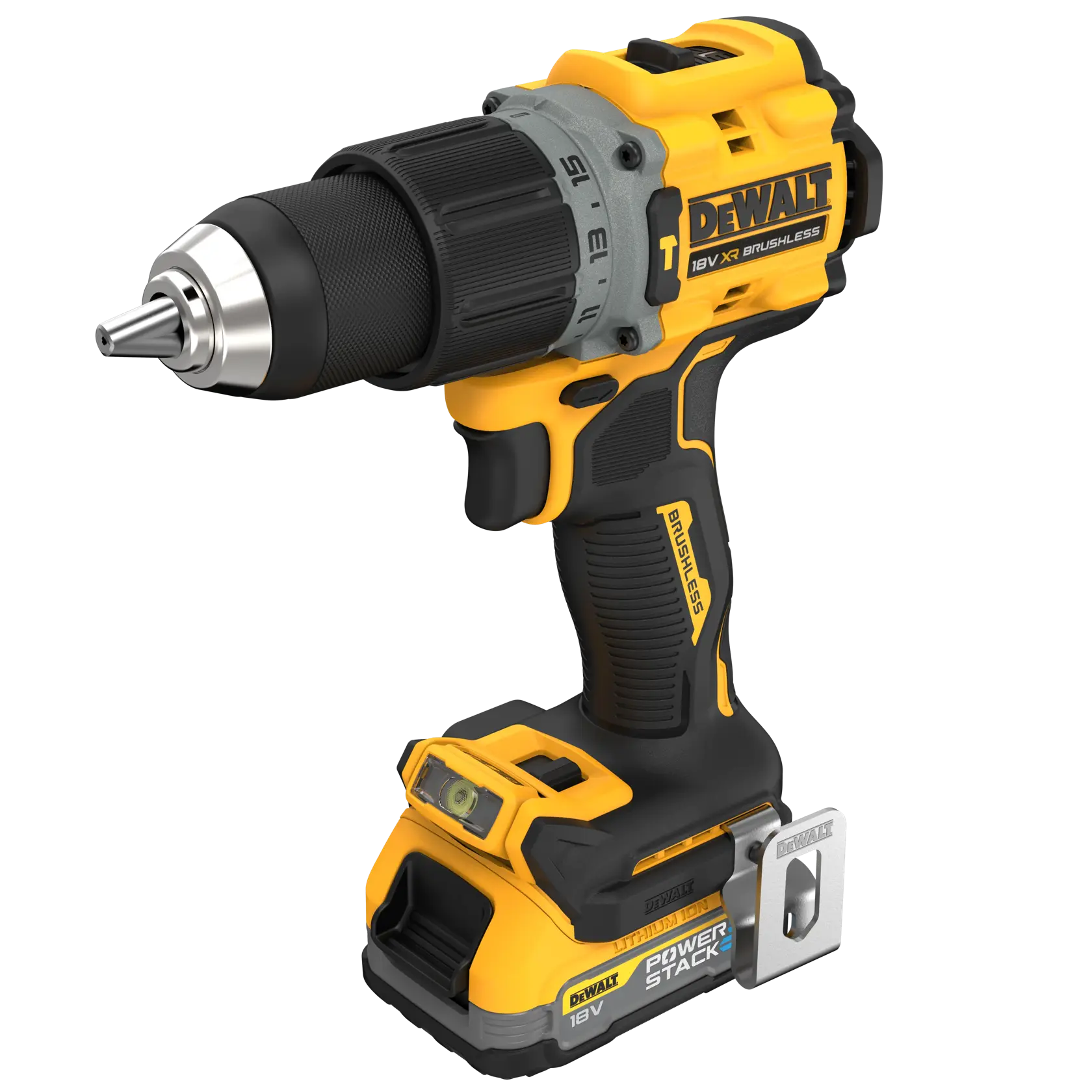 DEWALT® 18V XR® Brushless Hammer Drill Driver - 1 X 1.7Ah POWERSTACK Battery