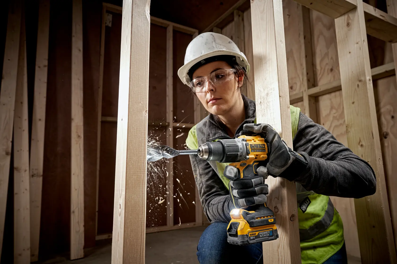 DEWALT® 18V XR® Brushless Hammer Drill Driver - 1 X 1.7Ah POWERSTACK Battery