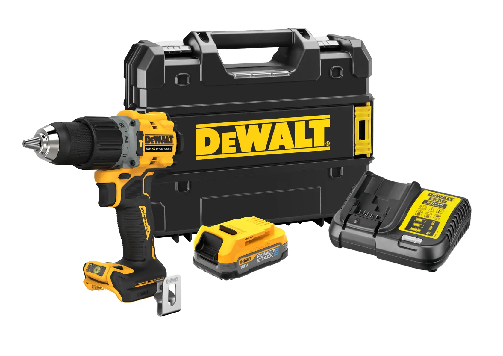 DEWALT® 18V XR® Brushless Hammer Drill Driver - 1 X 1.7Ah POWERSTACK Battery