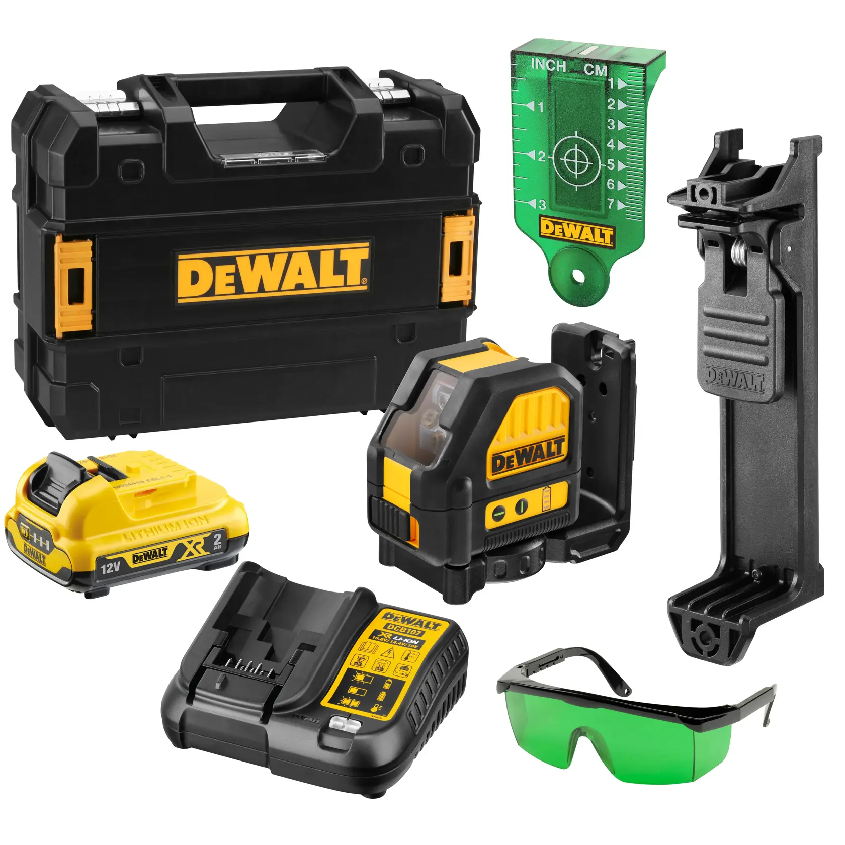 DEWALT® 12V XR® Cross Line Green Laser (1 X 2 Ah)