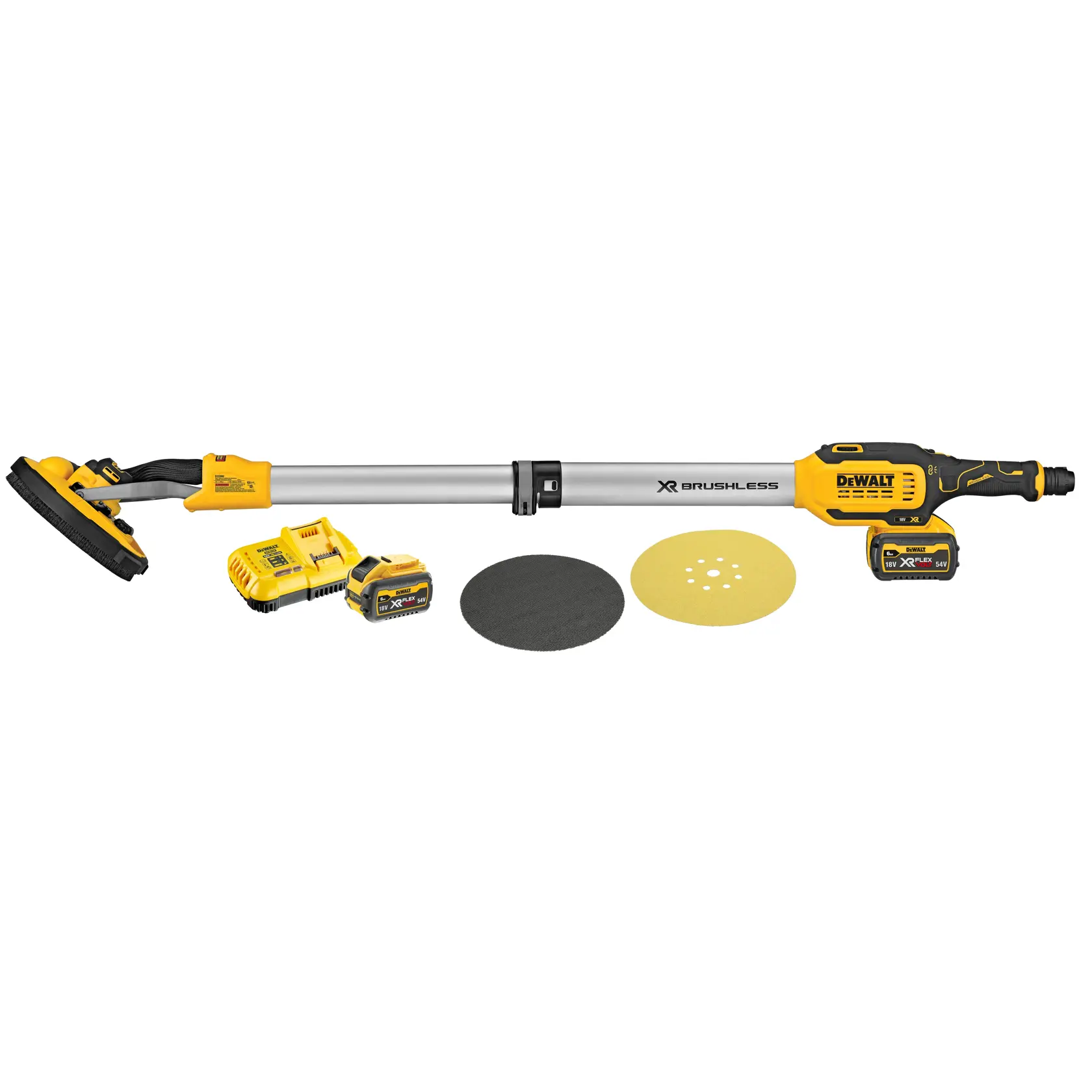 DEWALT® 18V XR® Brushless 225mm Drywall Sander - 2 x FLEXVOLT® 6Ah