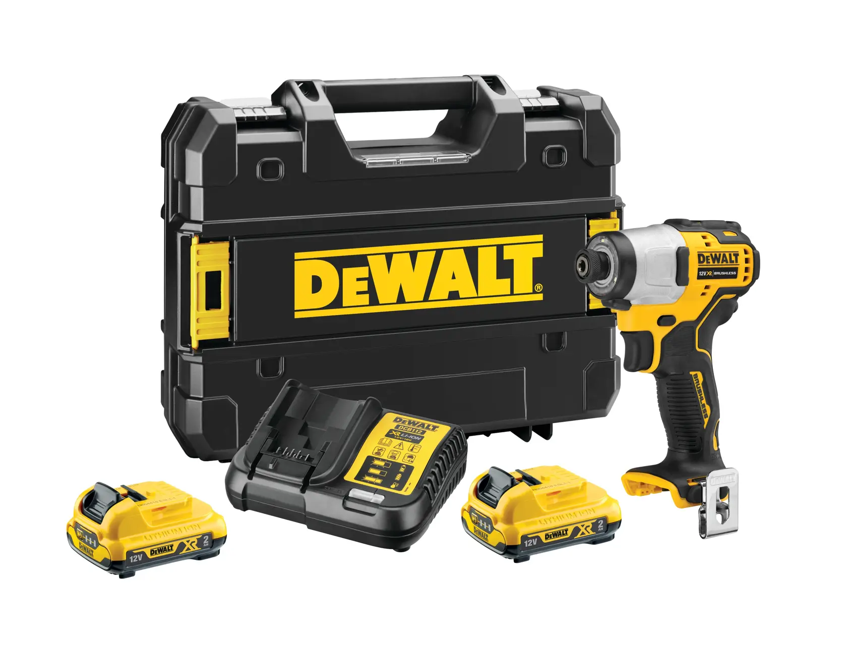 DEWALT® 12V XR® Brushless Compact Impact Driver - 2 X 2Ah