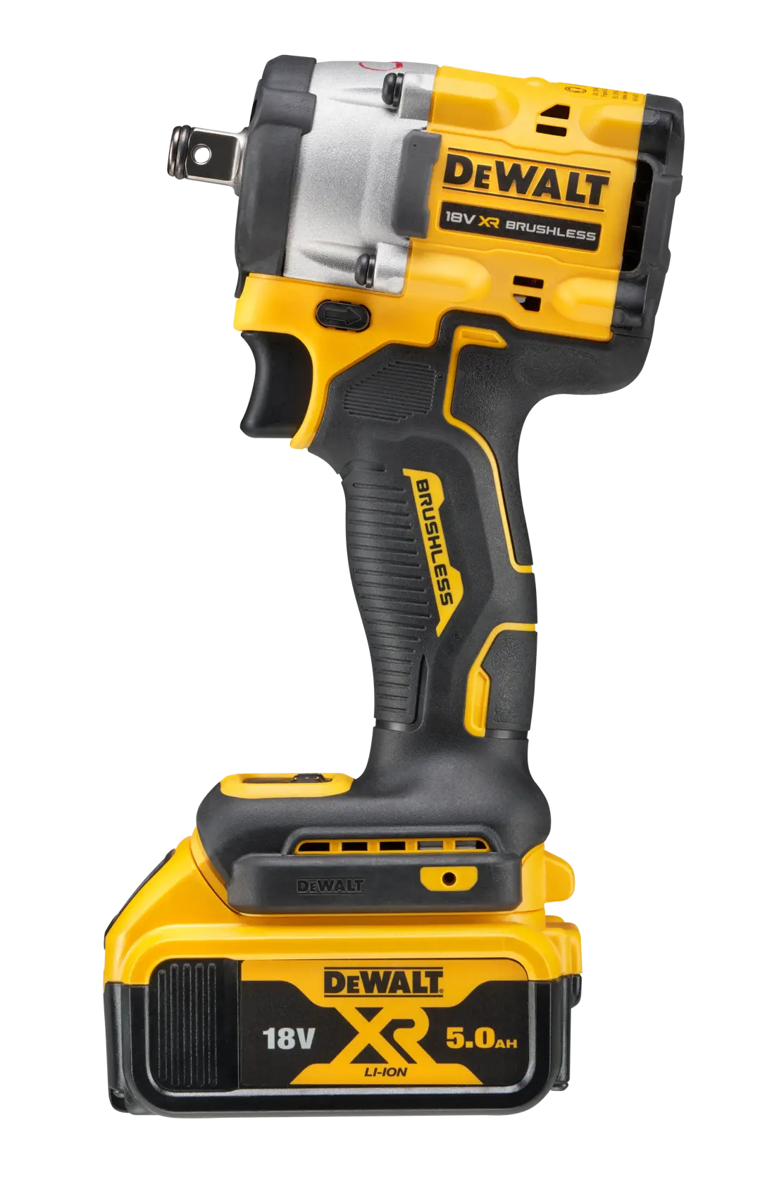 DEWALT® 18V XR® Brushless 1/2" Hog Ring Compact Impact Wrench - 2 X 5Ah Battery