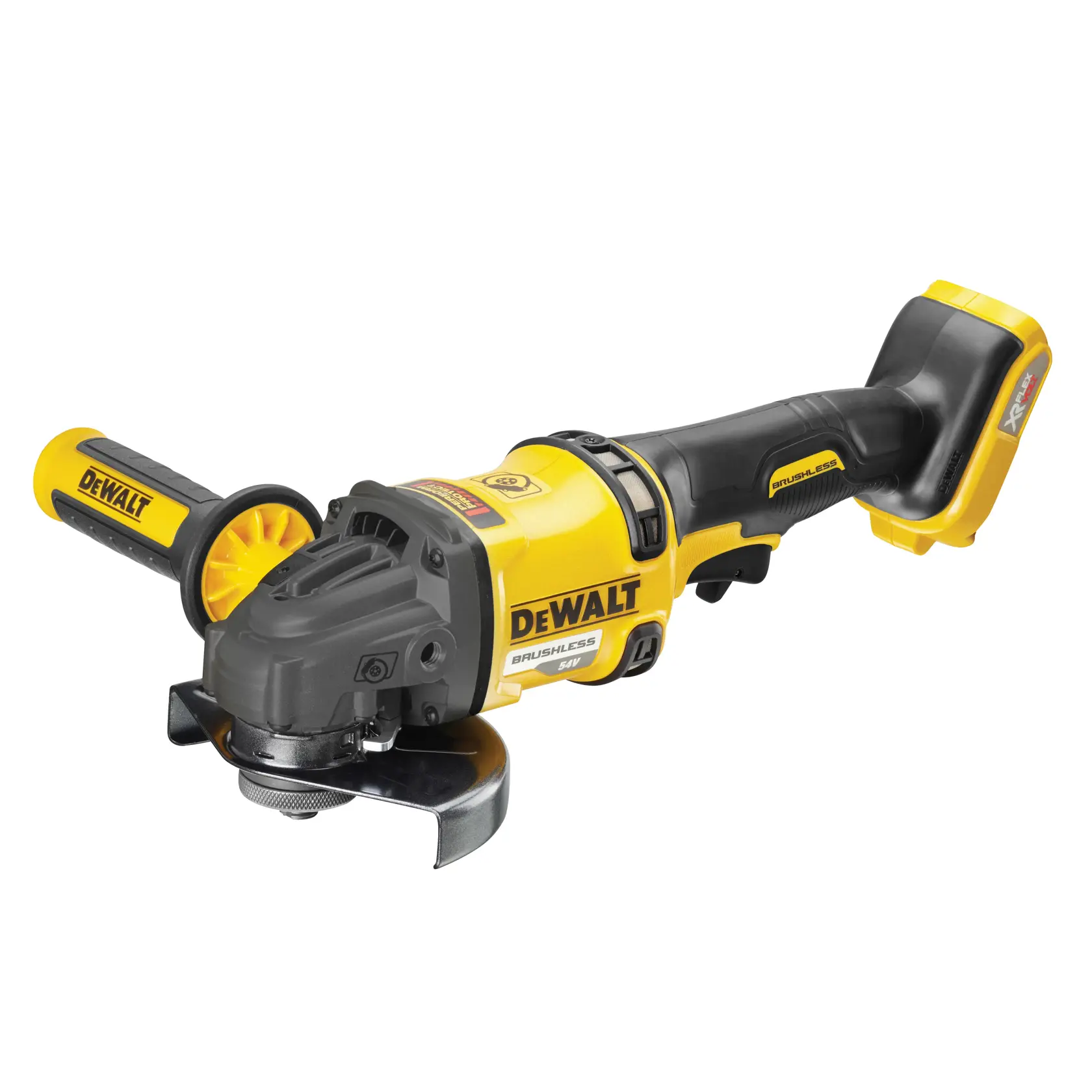 DEWALT tool in Photography category with SKUs DCZ507T2-XE, DCG418N, DCZ503X2-XE. Yellow and black design.