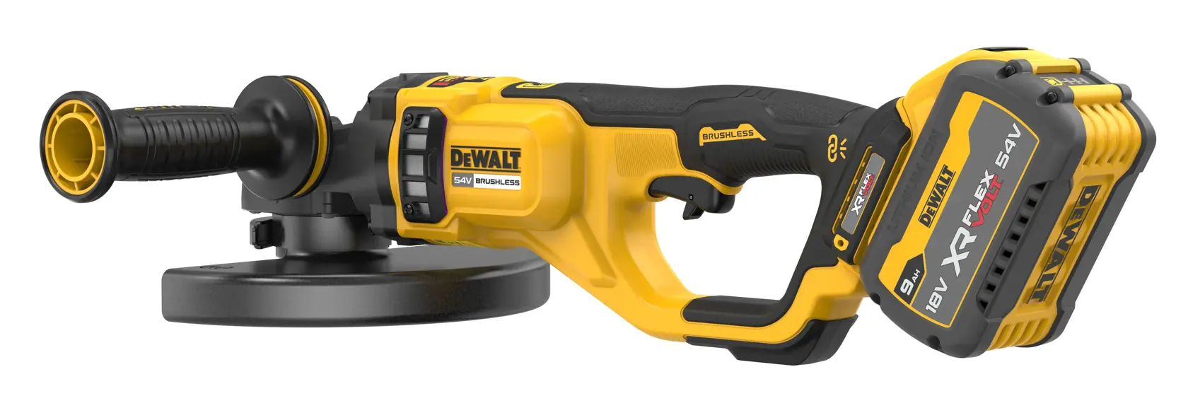 DEWALT® 54V XR FLEXVOLT® 230mm Angle Grinder - 2 x FLEXVOLT® 9Ah