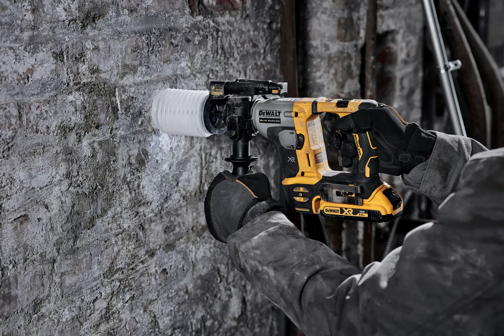 DEWALT® 18V SDS Plus XR® 16mm Brushless Hammer Drill - 2 x 2Ah