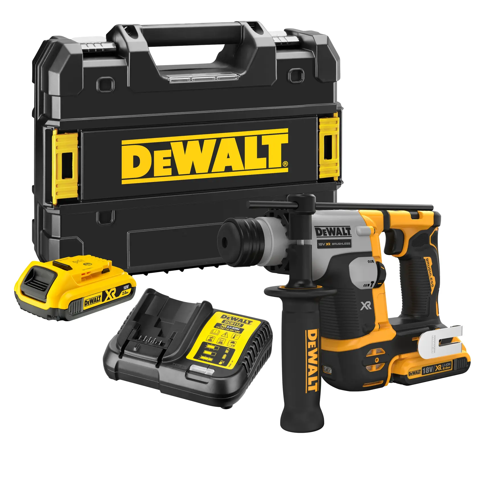 DEWALT® 18V SDS Plus XR® 16mm Brushless Hammer Drill - 2 x 2Ah
