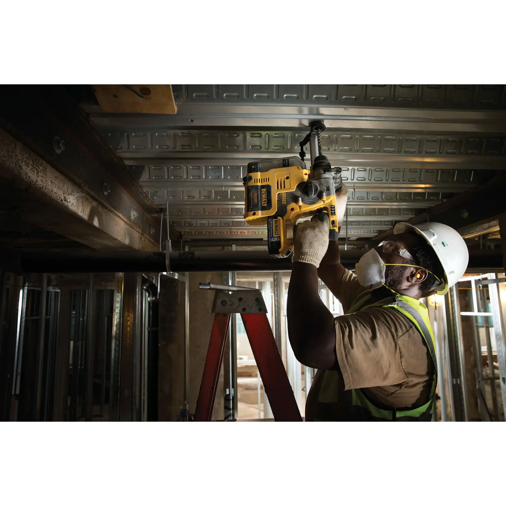 DEWALT® 18V XR® SDS Plus 24mm Brushless Hammer Drill - 2 X 5 Ah