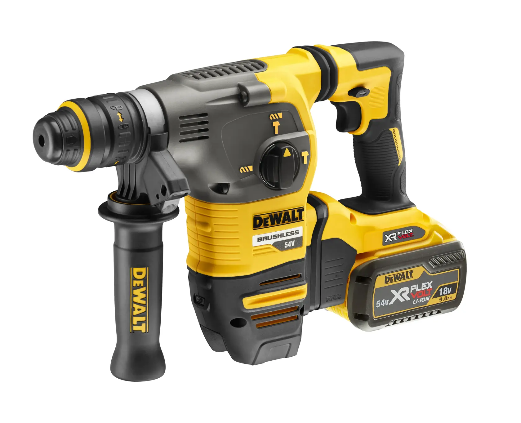 DEWALT® 54V XR FLEXVOLT® SDS Plus 30mm Hammer Drill With QCC - 2 X 9Ah