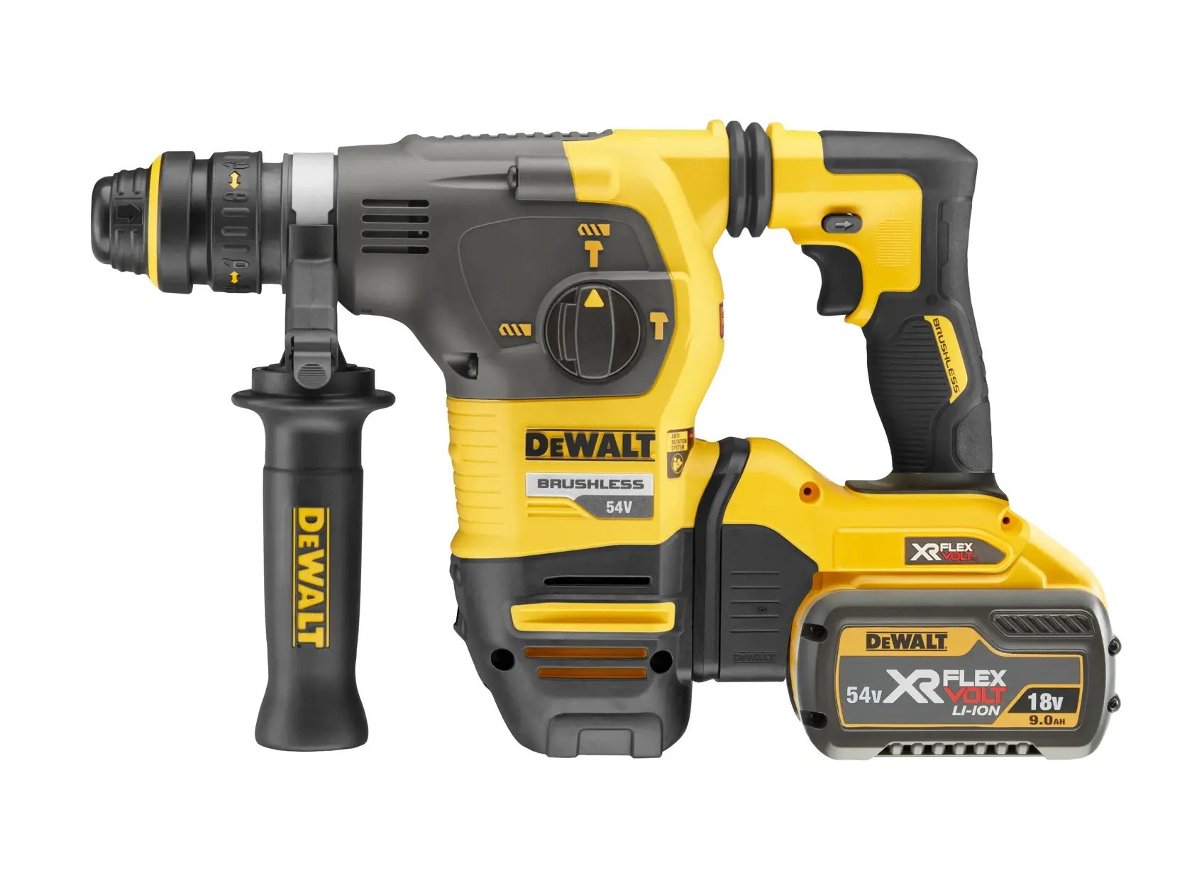 DEWALT® 54V XR FLEXVOLT® SDS Plus 30mm Hammer Drill With QCC - 2 X 9Ah
