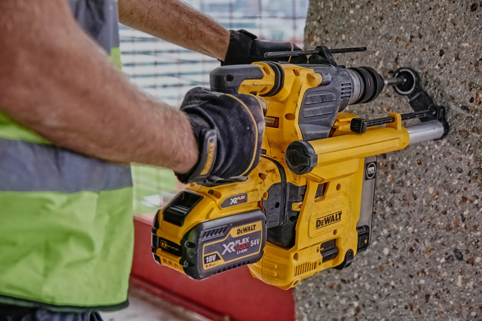 DEWALT® 54V XR FLEXVOLT® SDS Plus 30mm Hammer Drill With QCC - 2 X 9Ah
