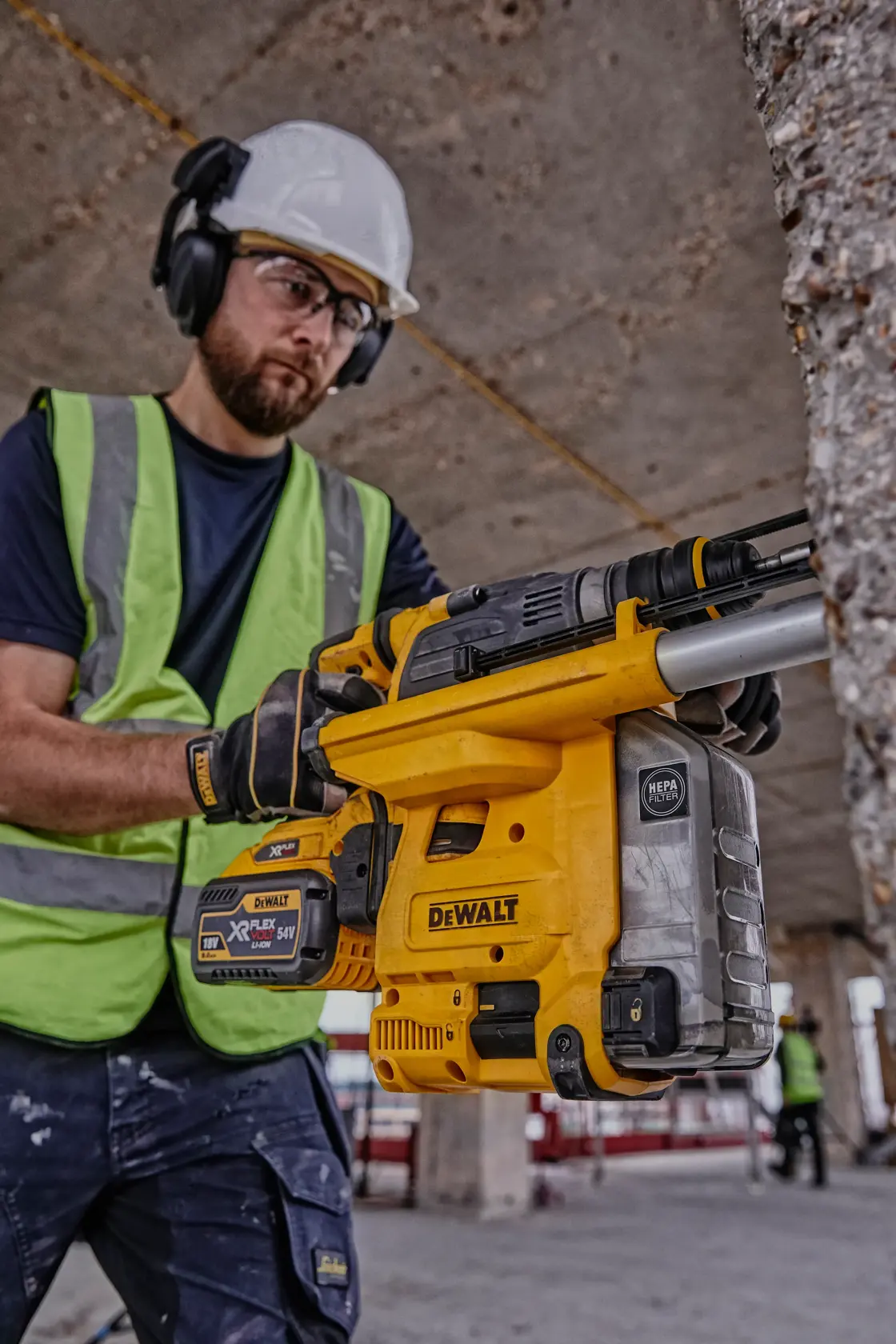 DEWALT® 54V XR FLEXVOLT® SDS Plus 30mm Hammer Drill With QCC - 2 X 9Ah
