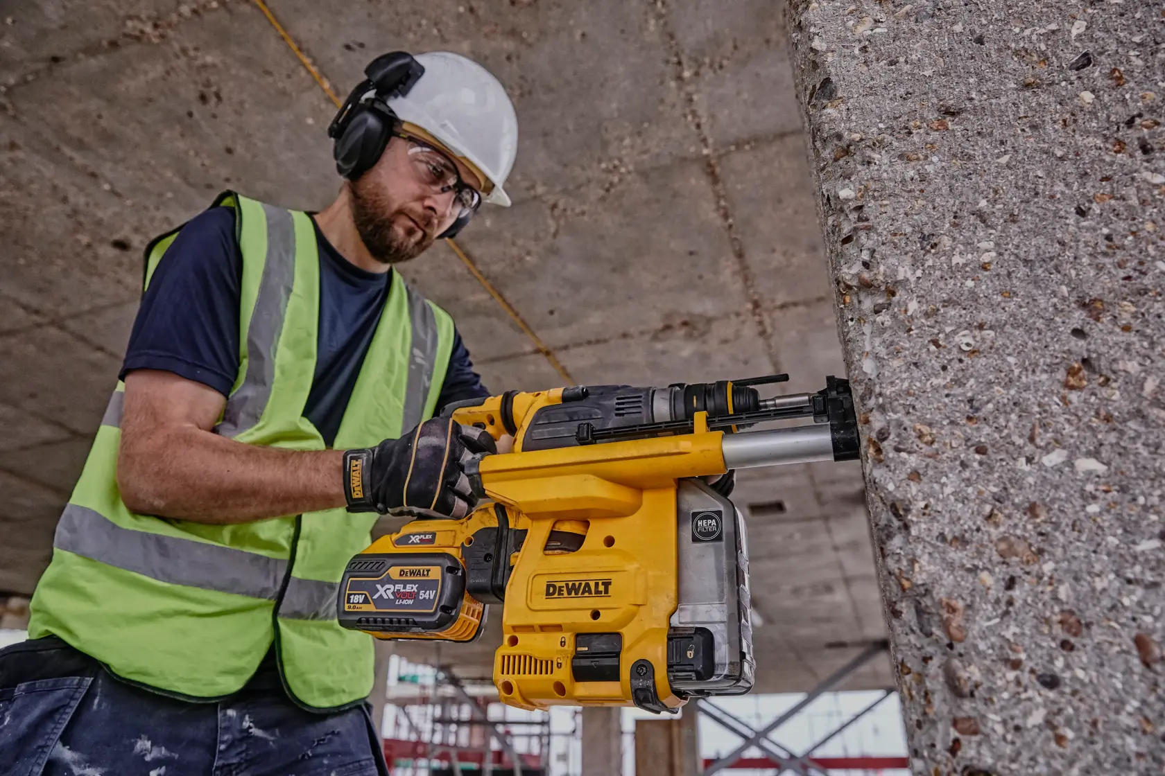 DEWALT® 54V XR FLEXVOLT® SDS Plus 30mm Hammer Drill With QCC - 2 X 9Ah