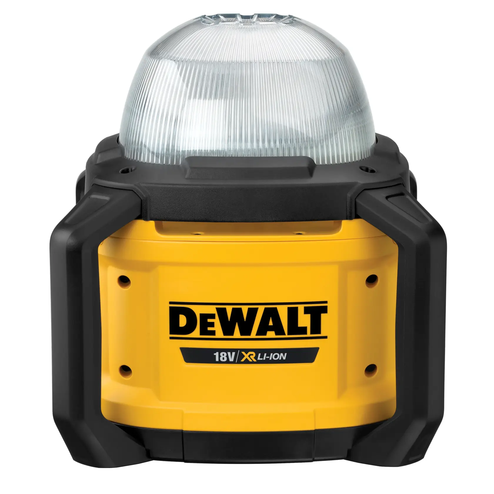 DEWALT DCL074N, DCL074-XJ photography LED site light. Yellow, black, dome design. 18V XR Li-Ion.
