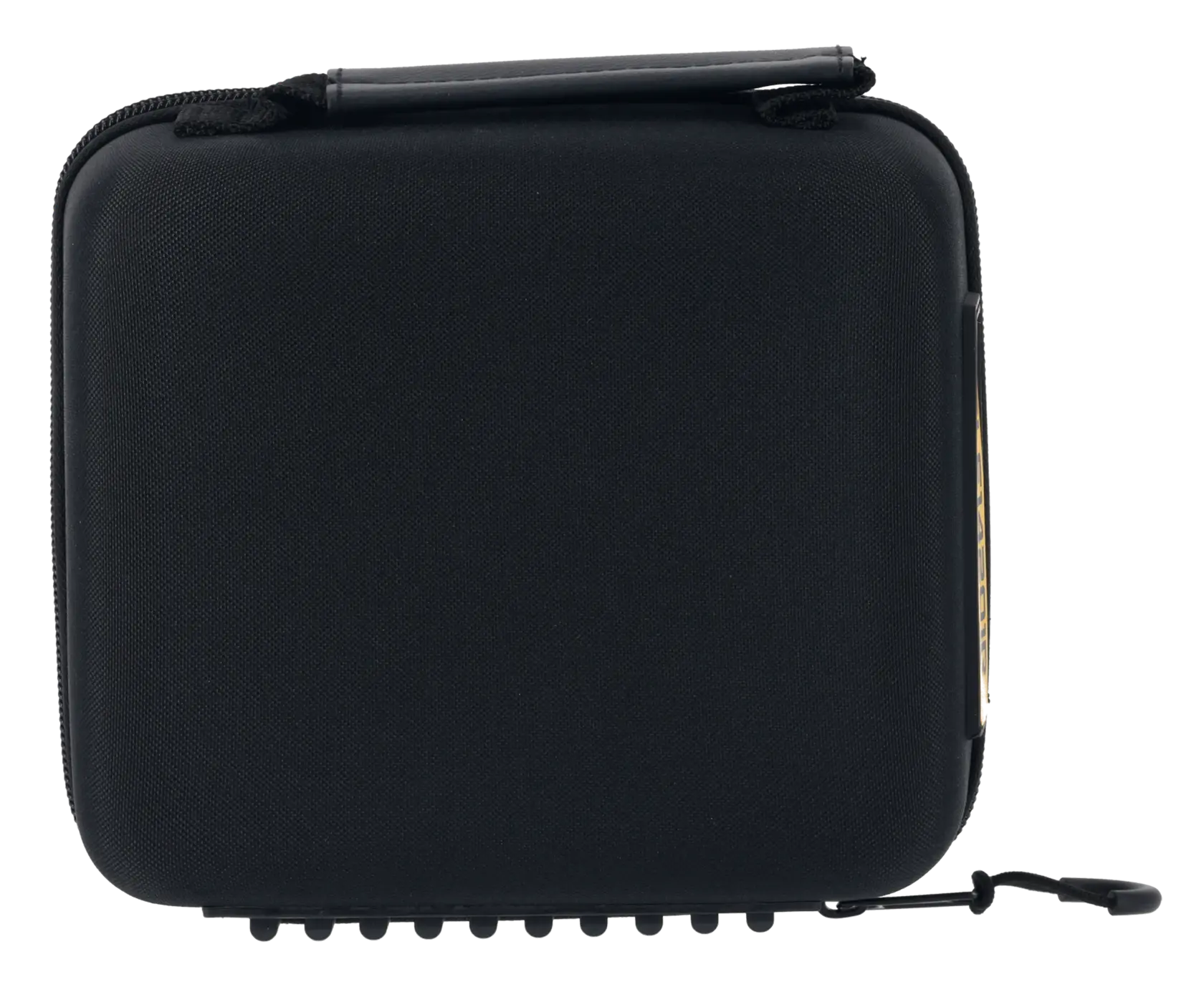 Black DEWALT photography hard case with zipper and handle, ideal for protecting equipment during transport.