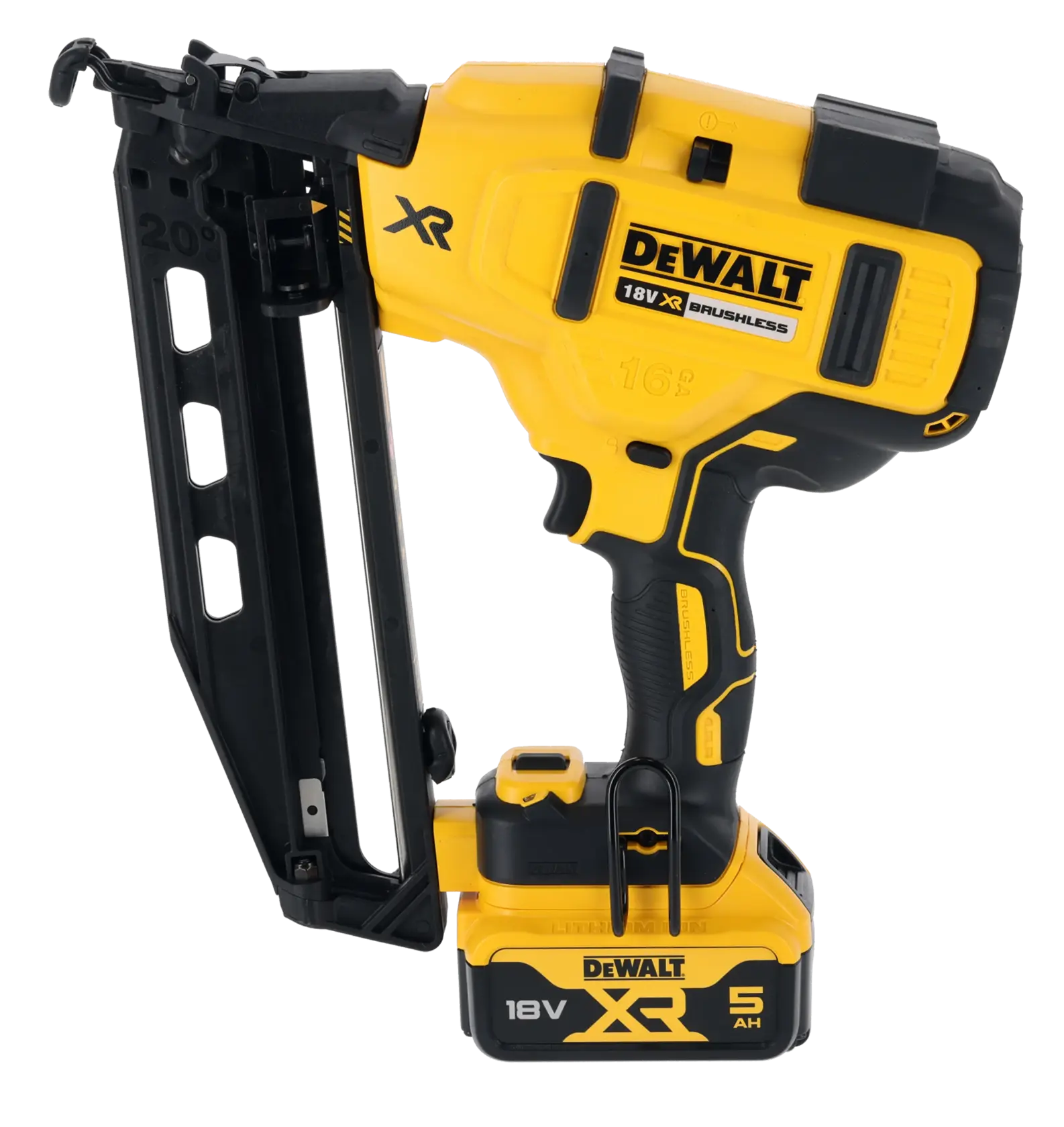 DEWALT® 18V XR® Brushless Second Fix Nailer (2 X 5 Ah) (16 Gauge)