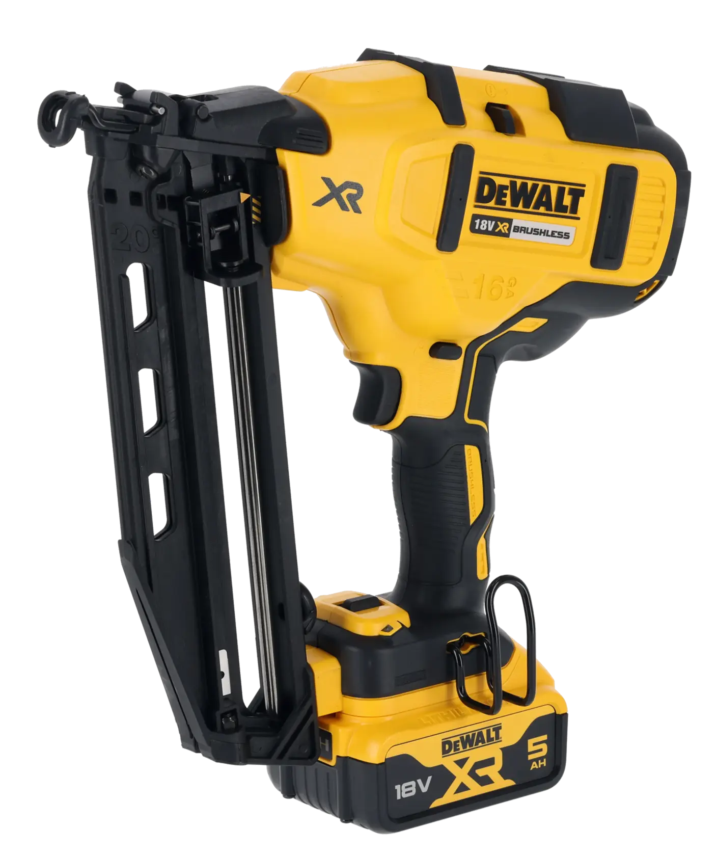 DEWALT® 18V XR® Brushless Second Fix Nailer (2 X 5 Ah) (16 Gauge)