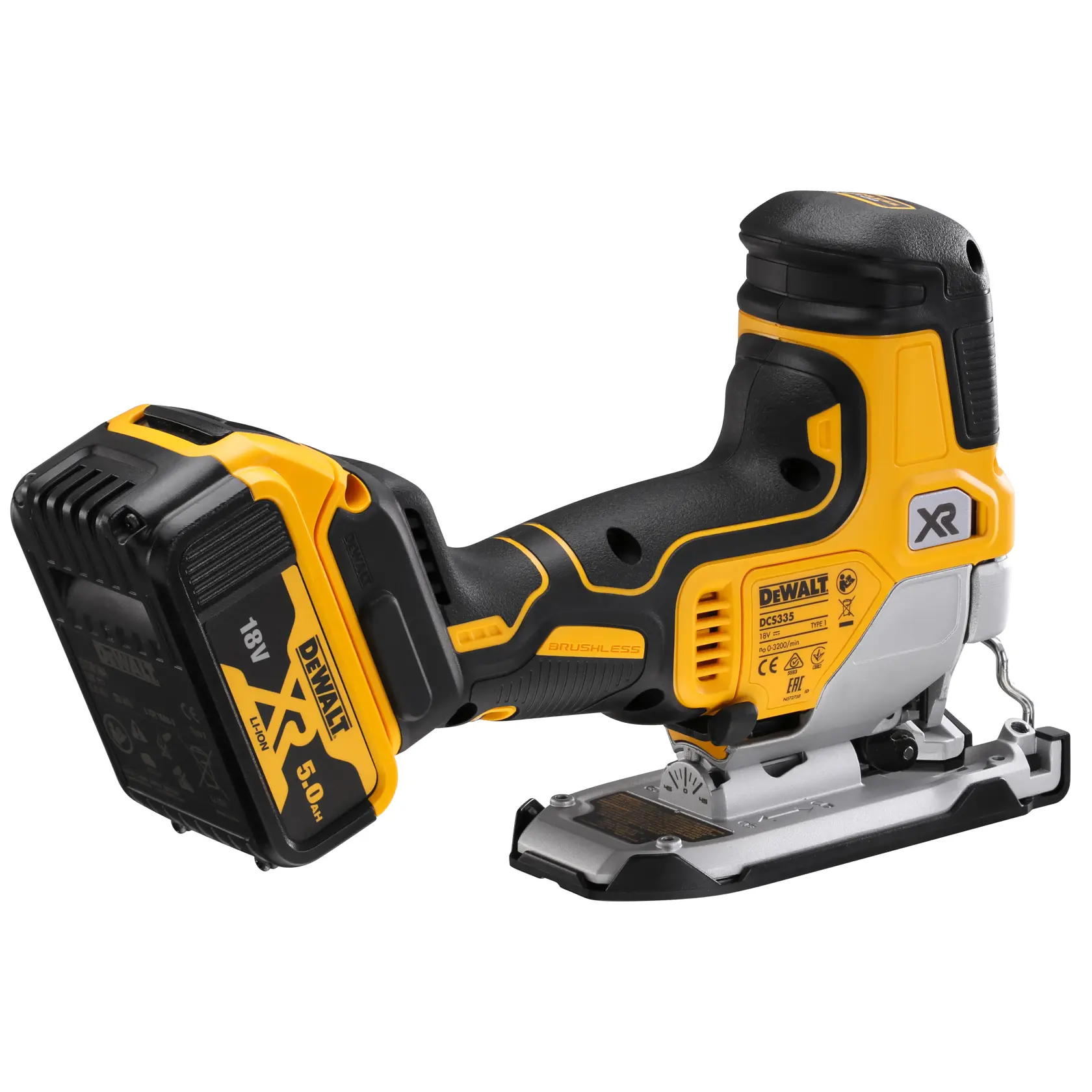 DEWALT® 18V XR® Brushless Body Grip Jigsaw (2 X 5 Ah)