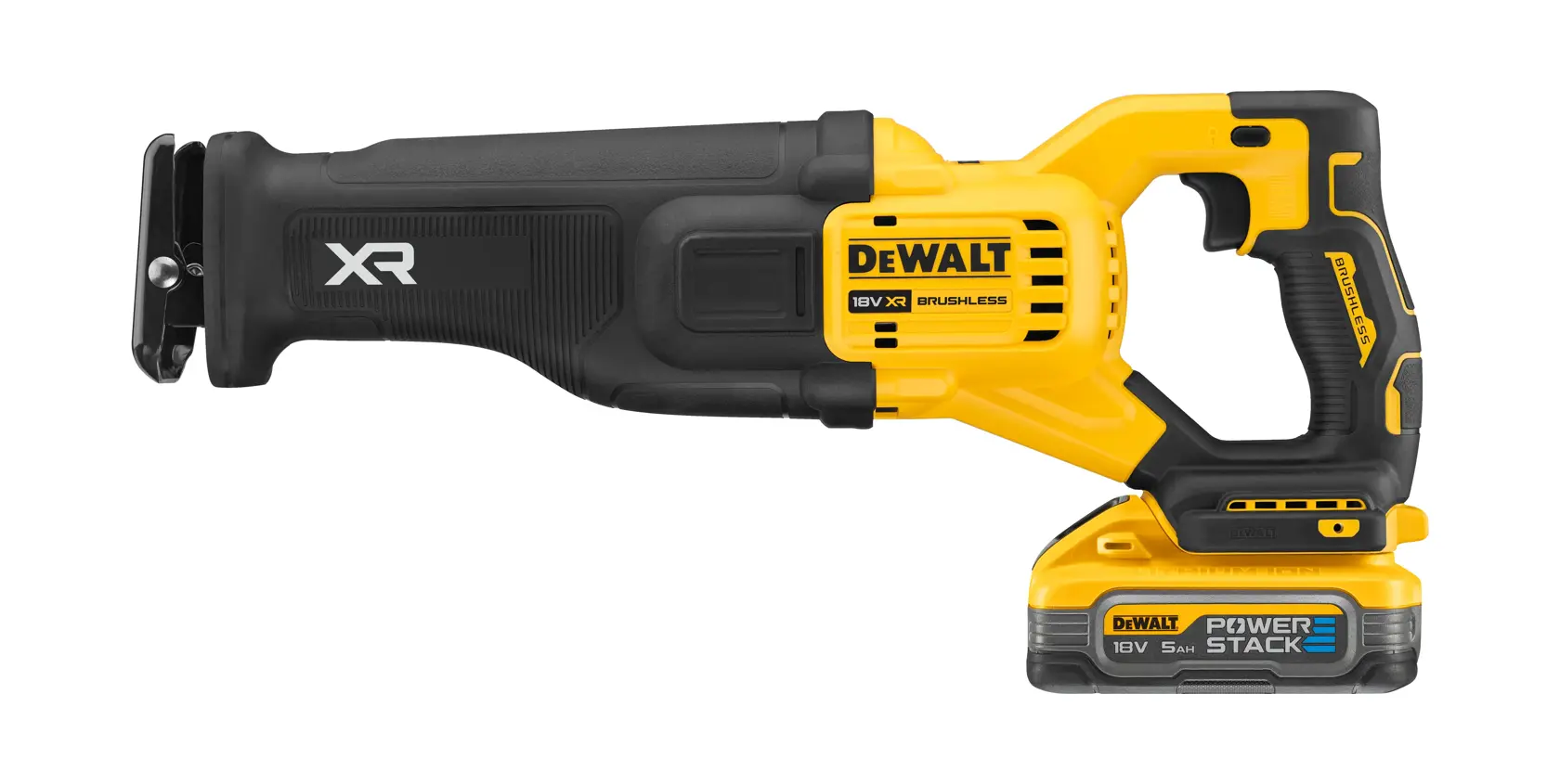 DEWALT® 18V XR® Brushless Reciprocating Saw - 2 x POWERSTACK 5Ah
