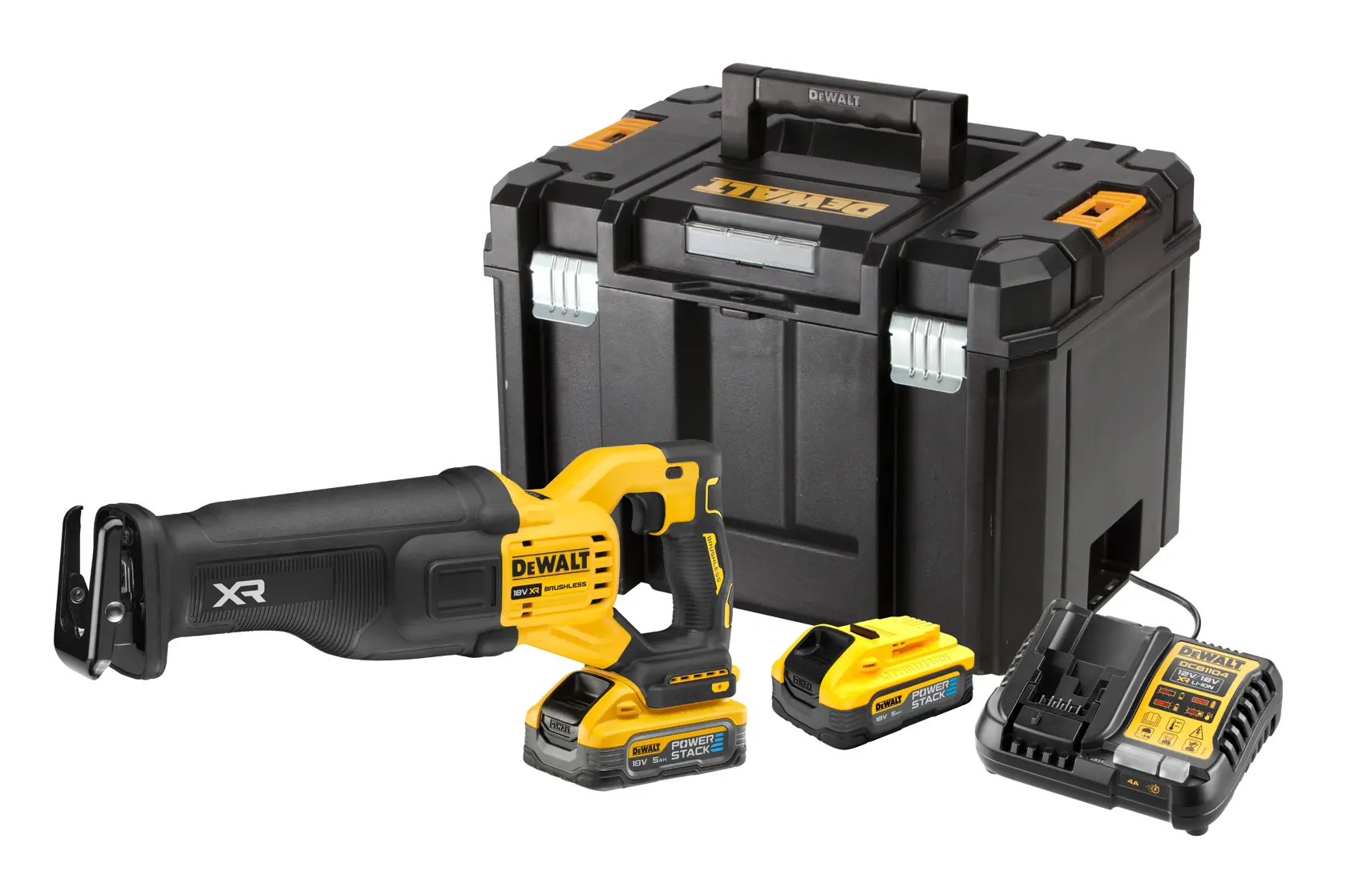 DEWALT® 18V XR® Brushless Reciprocating Saw - 2 x POWERSTACK 5Ah