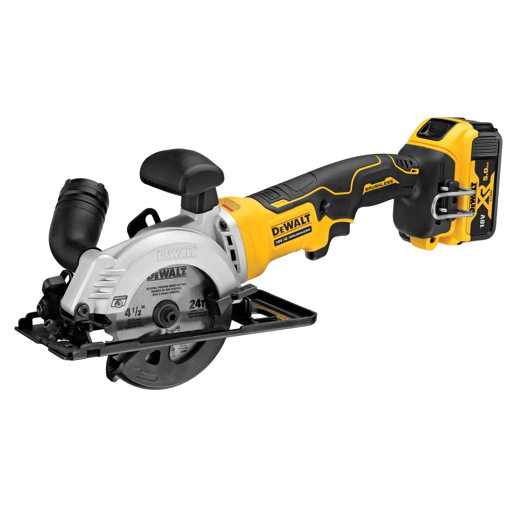 18V XR® Brushless Compact Circular Saw (115 mm) (2 X 5 Ah)