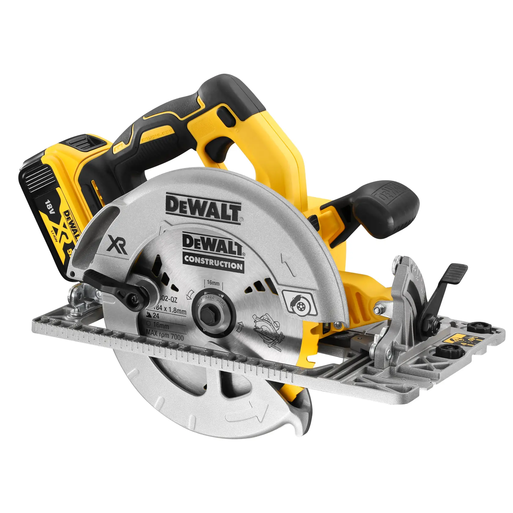 DEWALT® 18V XR® Brushless 184mm Rail Compatible Circular Saw
