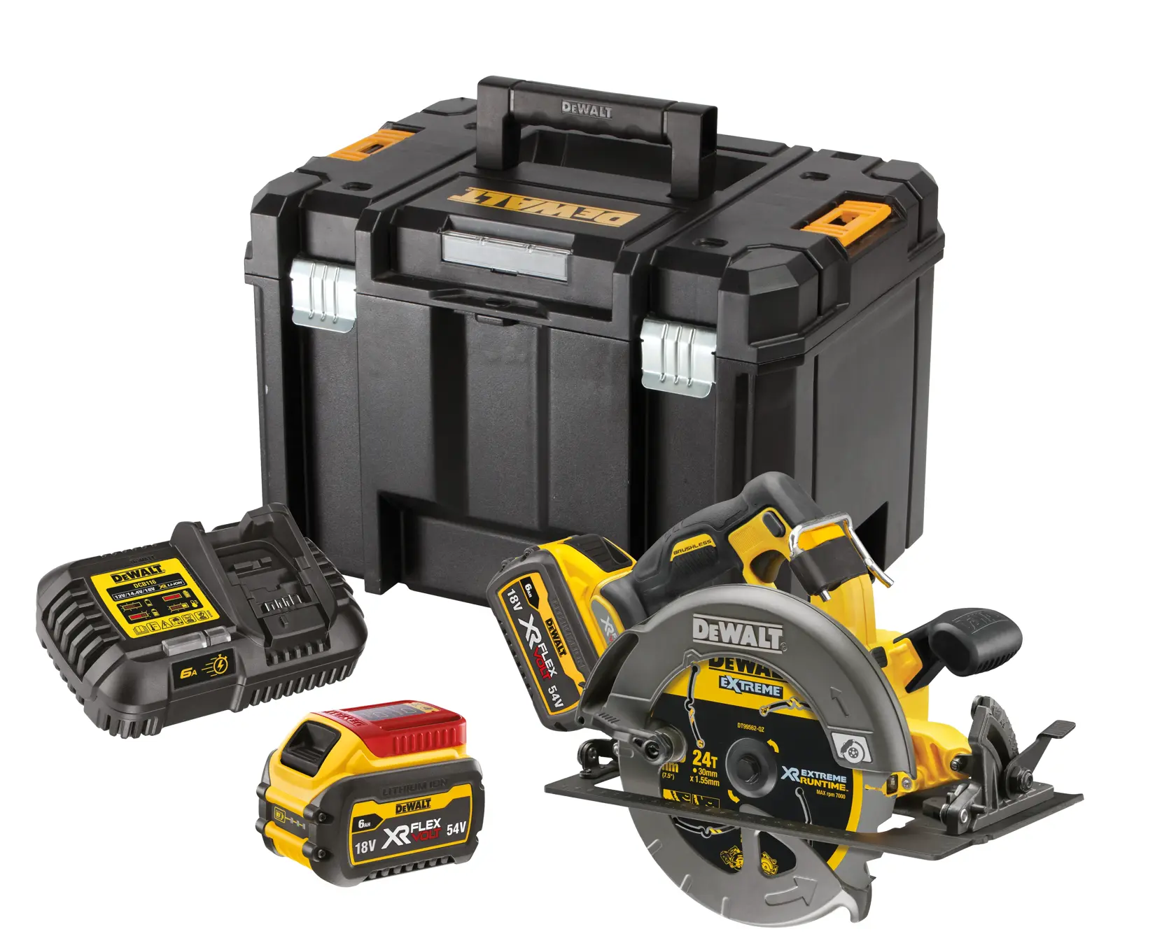 54V XR FLEXVOLT® 190 mm Circular Saw - 2 x 6Ah
