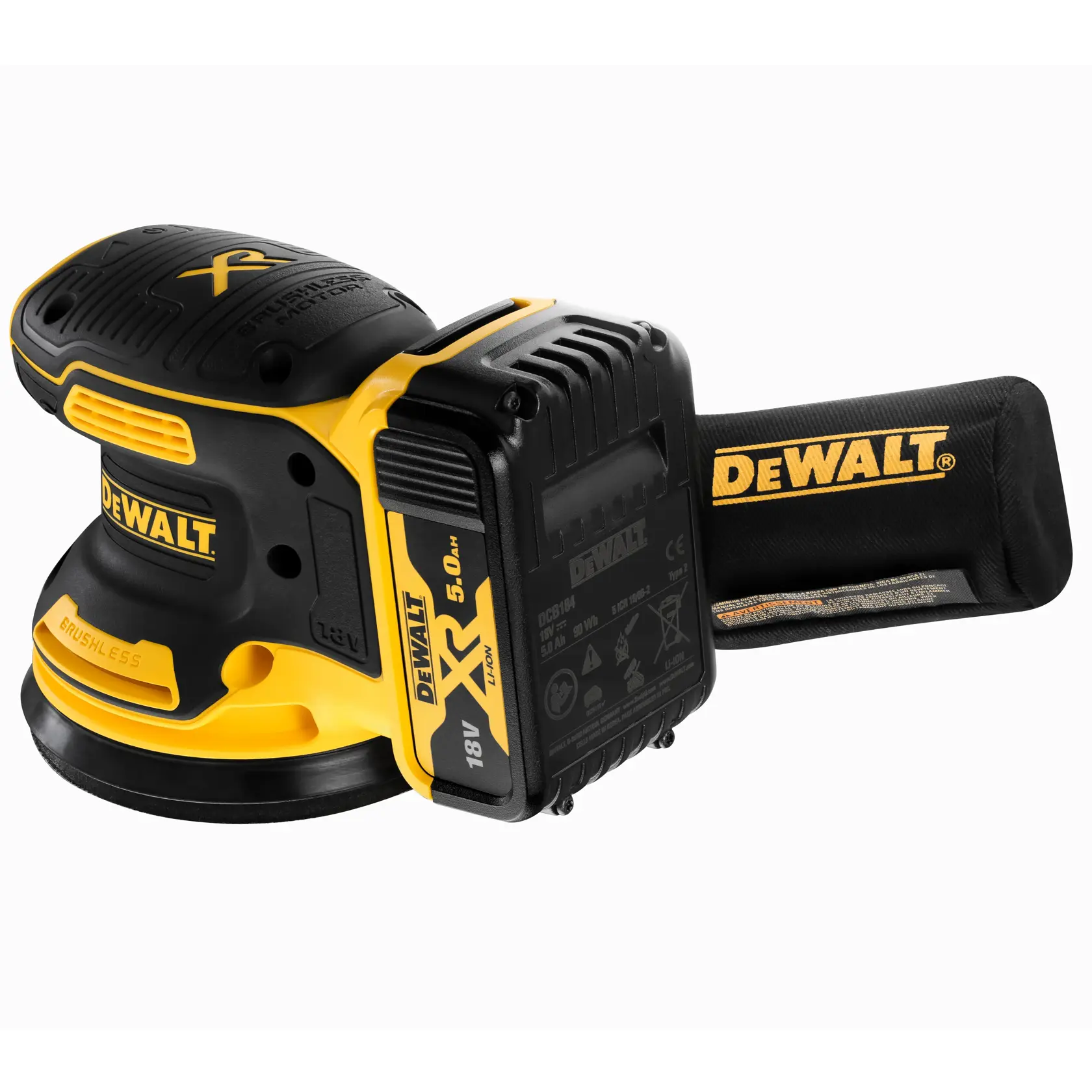 DEWALT® 18V XR® 125mm Brushless Sander - 2 X 5 Ah