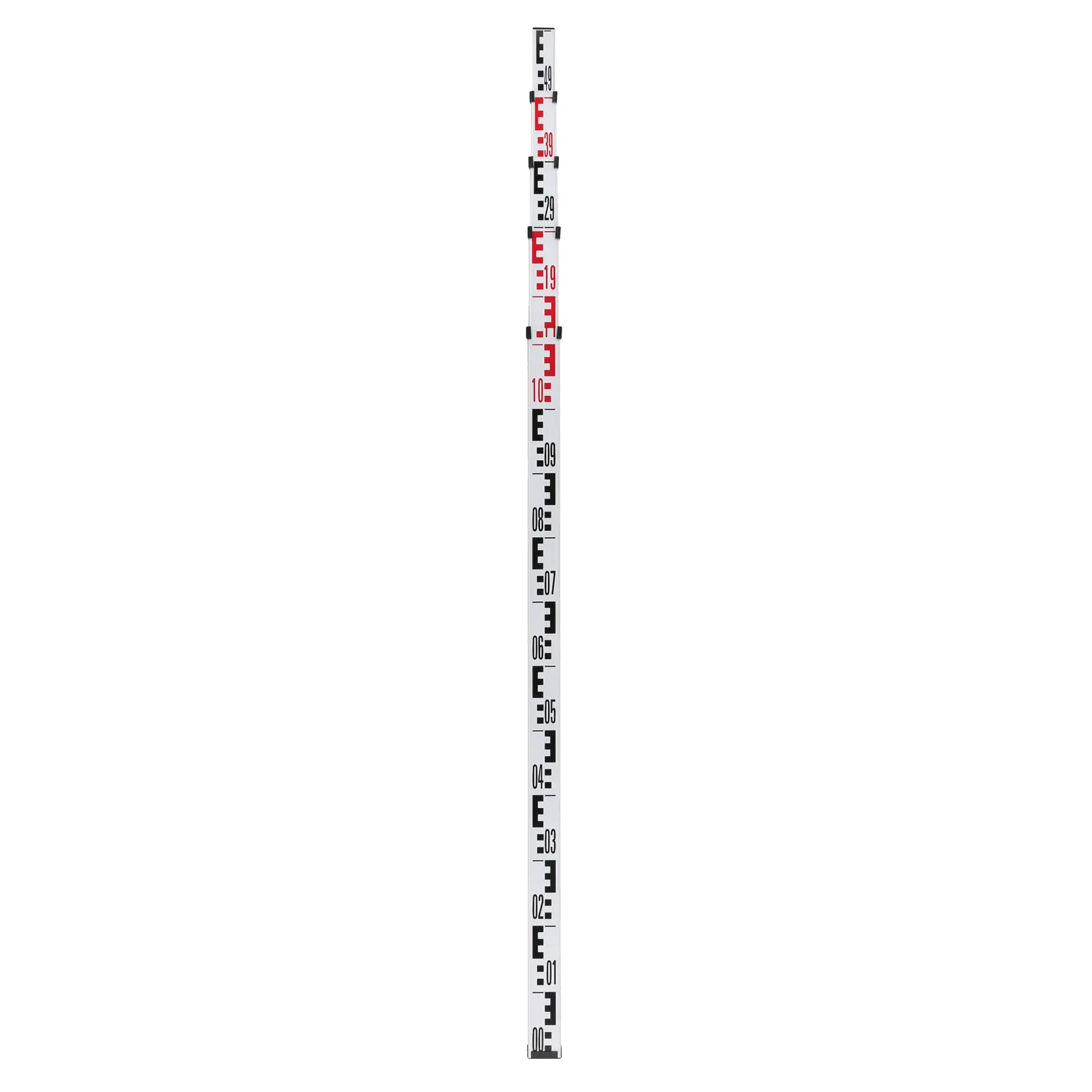 DEWALT DE0734-XJ leveling staff with metric scale, used for surveying or photography measuring tasks.